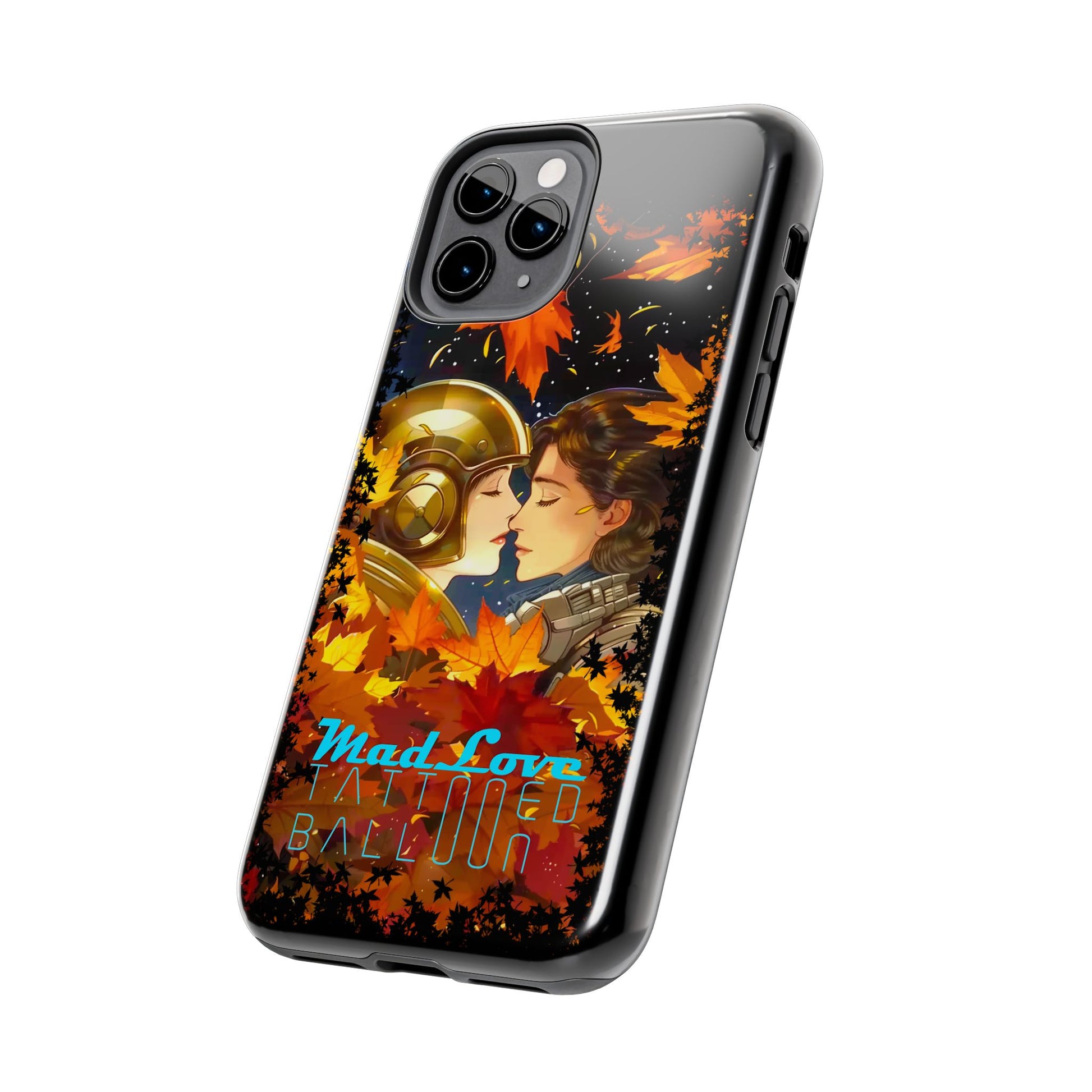 Tattooed Balloon, Unique Phone Covers, Mad Love Design, Autumn Vibes, Romantic Quotes Tough Phone Cases for Her | Fall Accessories, Couple Gifts,