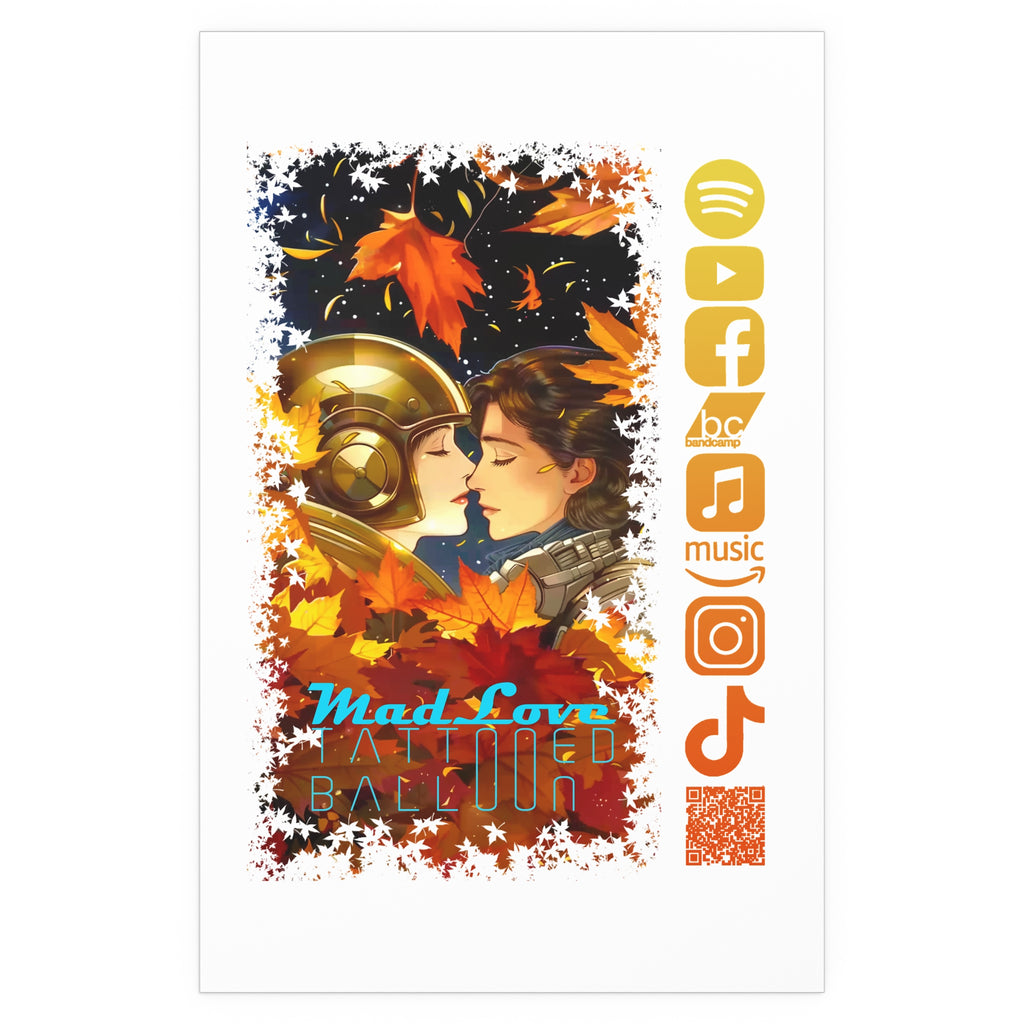 Silk Poster of Mad Love by Tattooed Balloon  (White Background)