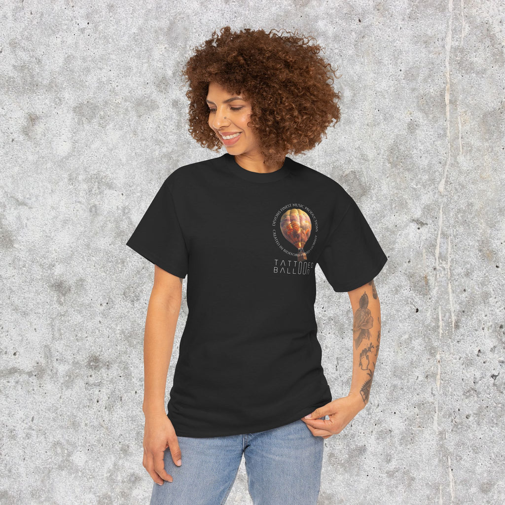 Tattooed Balloon Tee, Casual Wear, Dark Version T-Shirt, Festival Apparel