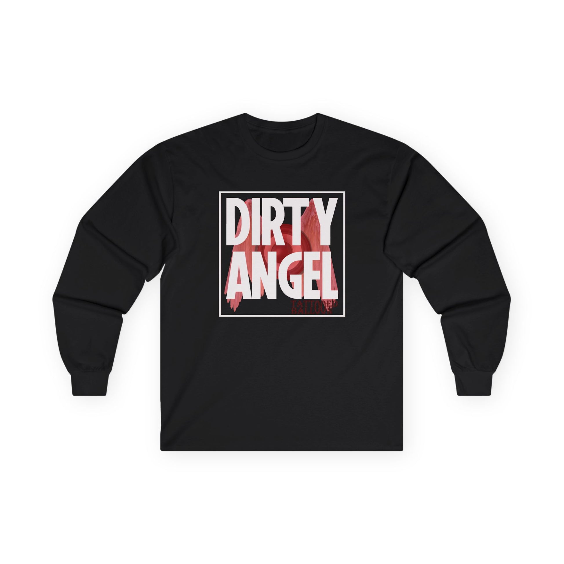 Edgy Long Sleeve Tee for Trendsetters | Dirty Angel Design, Graphic Shirt, Casual Wear, Streetwear Fashion, Gift Idea