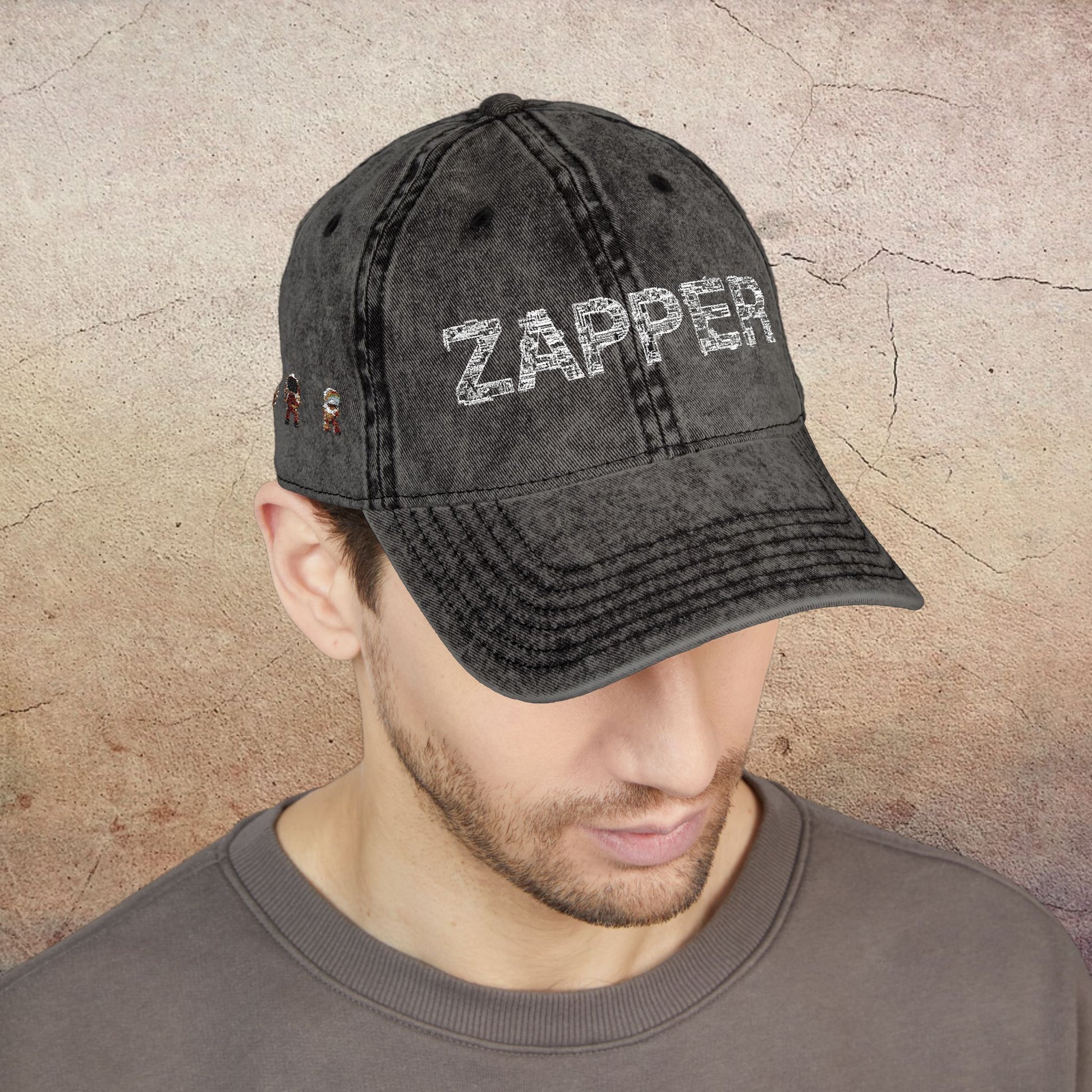 "Zapper" Vintage Embroidered Cap, Retro Hat for Casual Style, Dad Hat, Gift for Music Lovers, Vintage Fashion Accessory