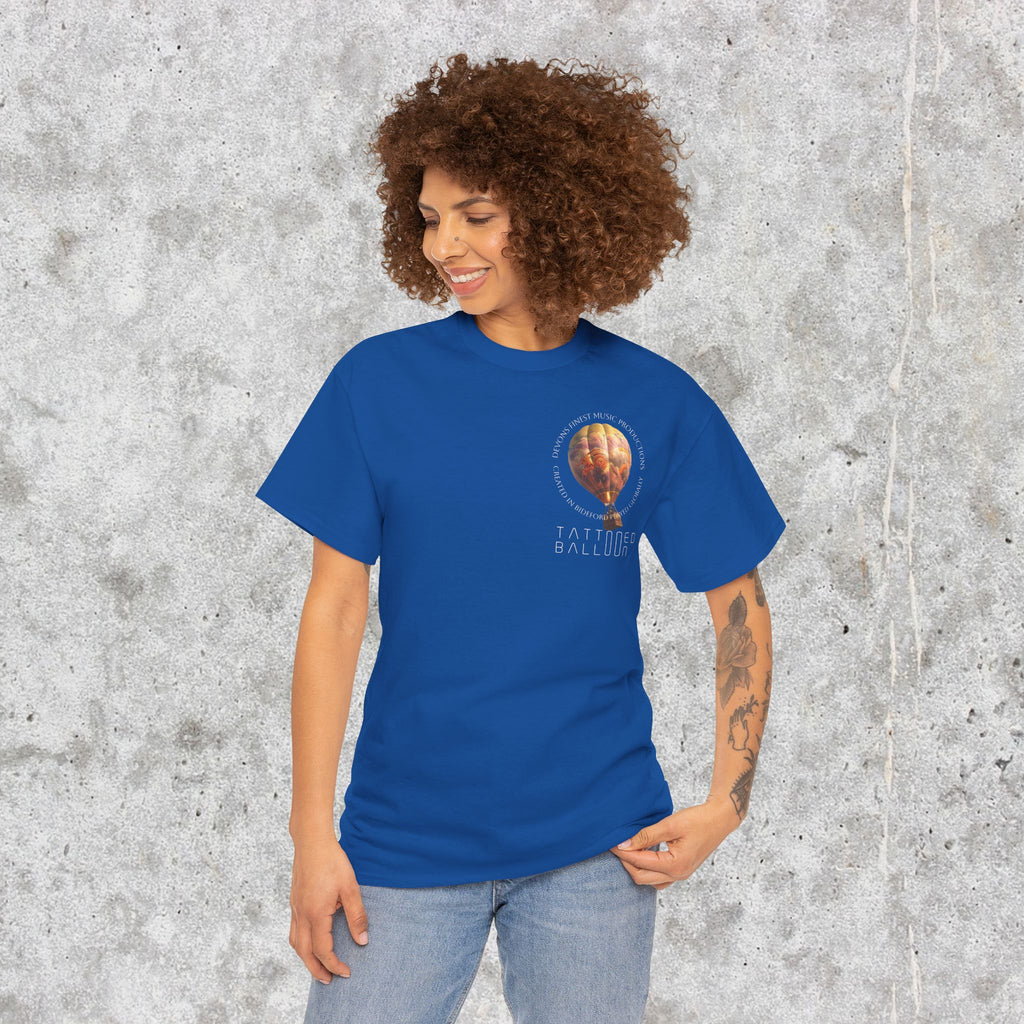 Tattooed Balloon Tee, Casual Wear, Dark Version T-Shirt, Festival Apparel