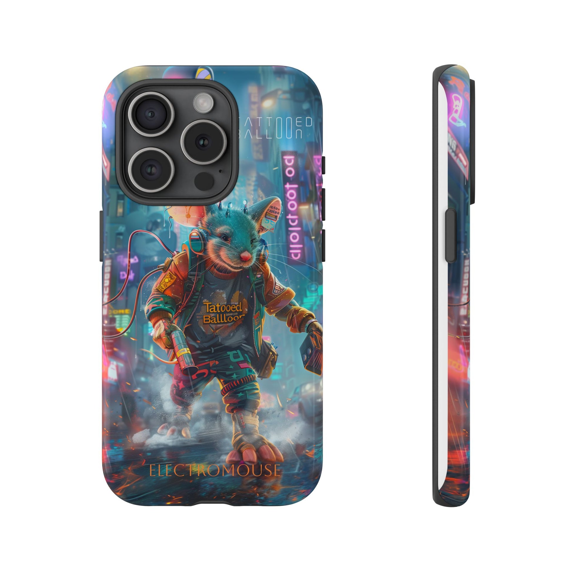 Electromouse Cyber City Design from Tattooed Balloon's 'Dirty Circuits' Album, Phone Cases