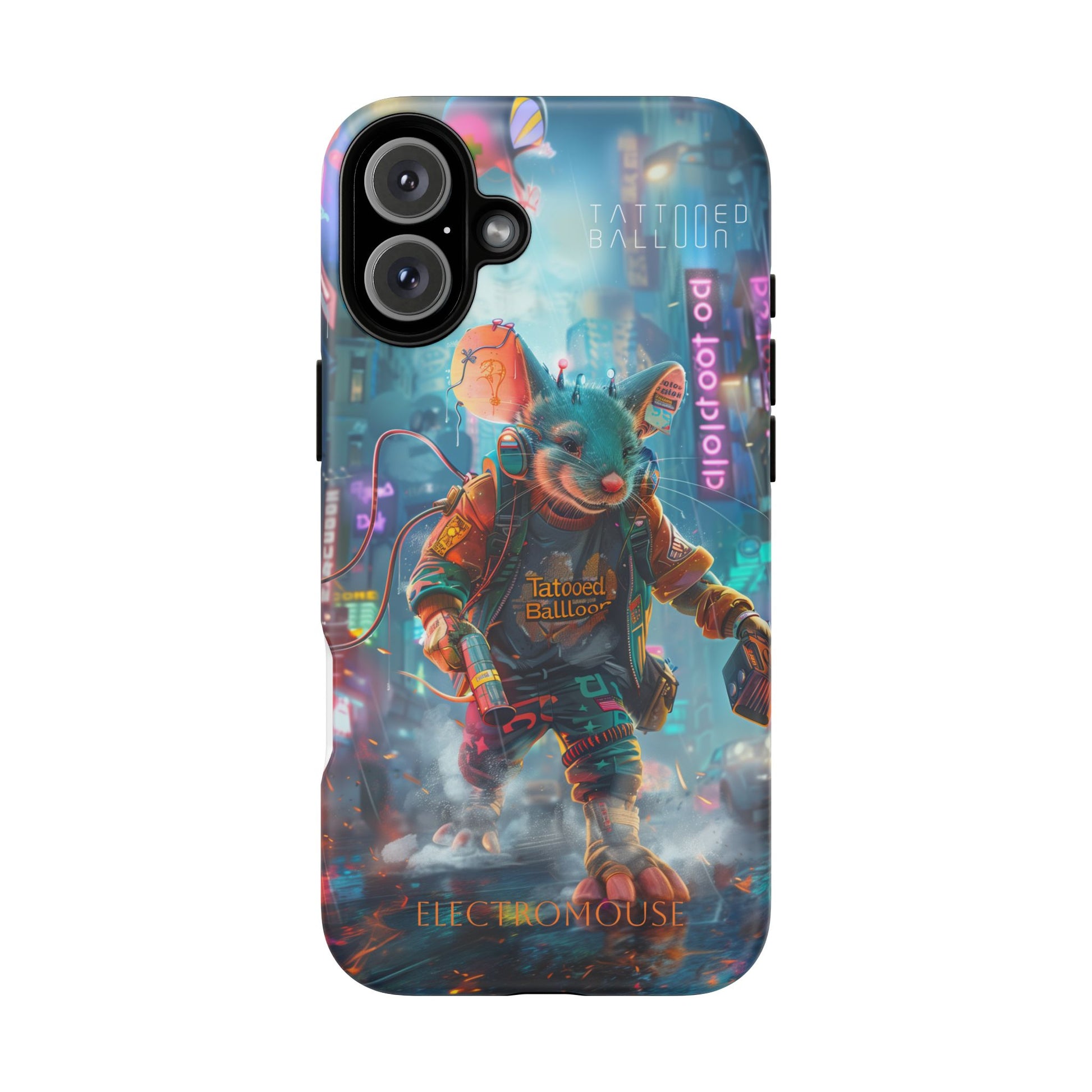 Electromouse Cyber City Design from Tattooed Balloon's 'Dirty Circuits' Album, Phone Cases