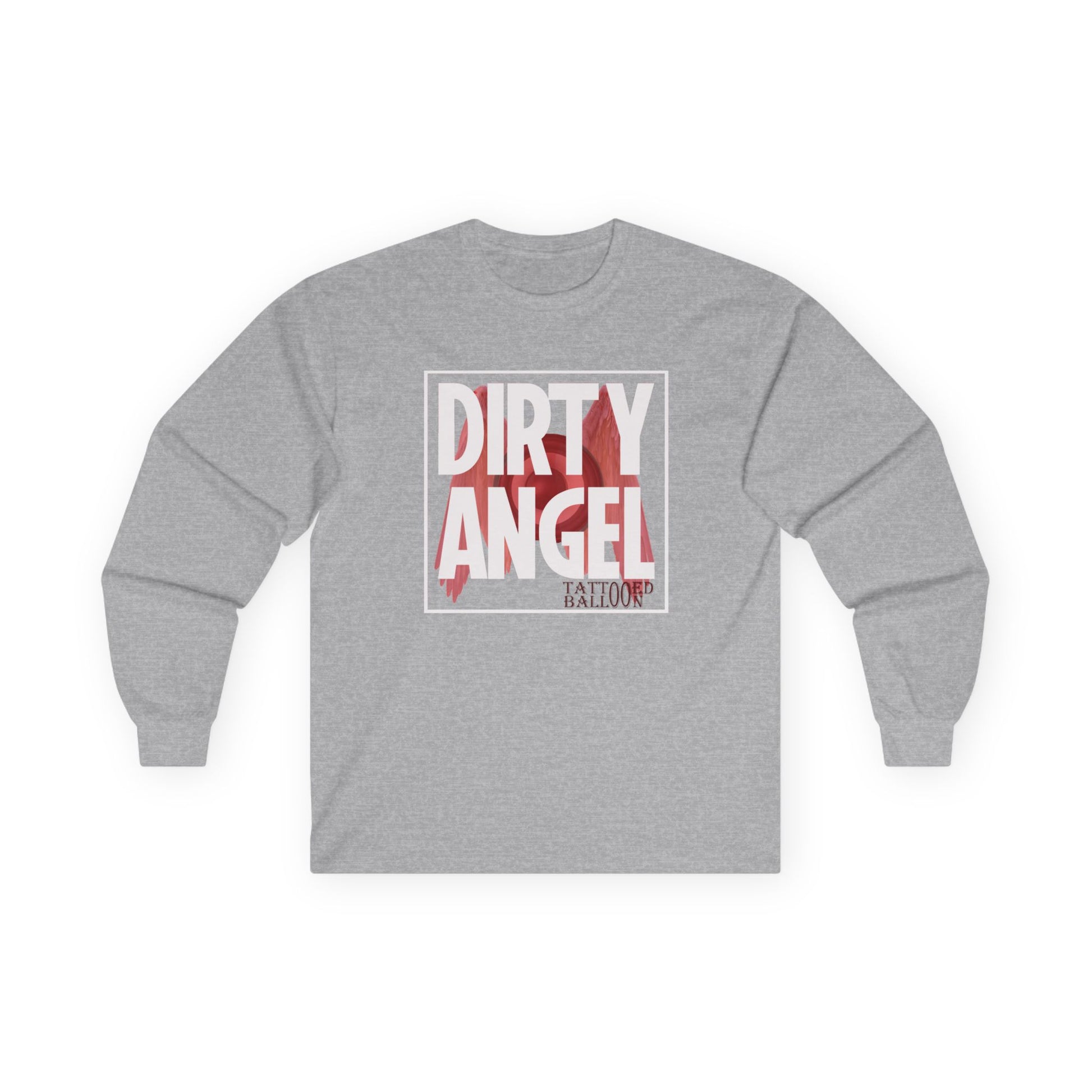 Edgy Long Sleeve Tee for Trendsetters | Dirty Angel Design, Graphic Shirt, Casual Wear, Streetwear Fashion, Gift Idea