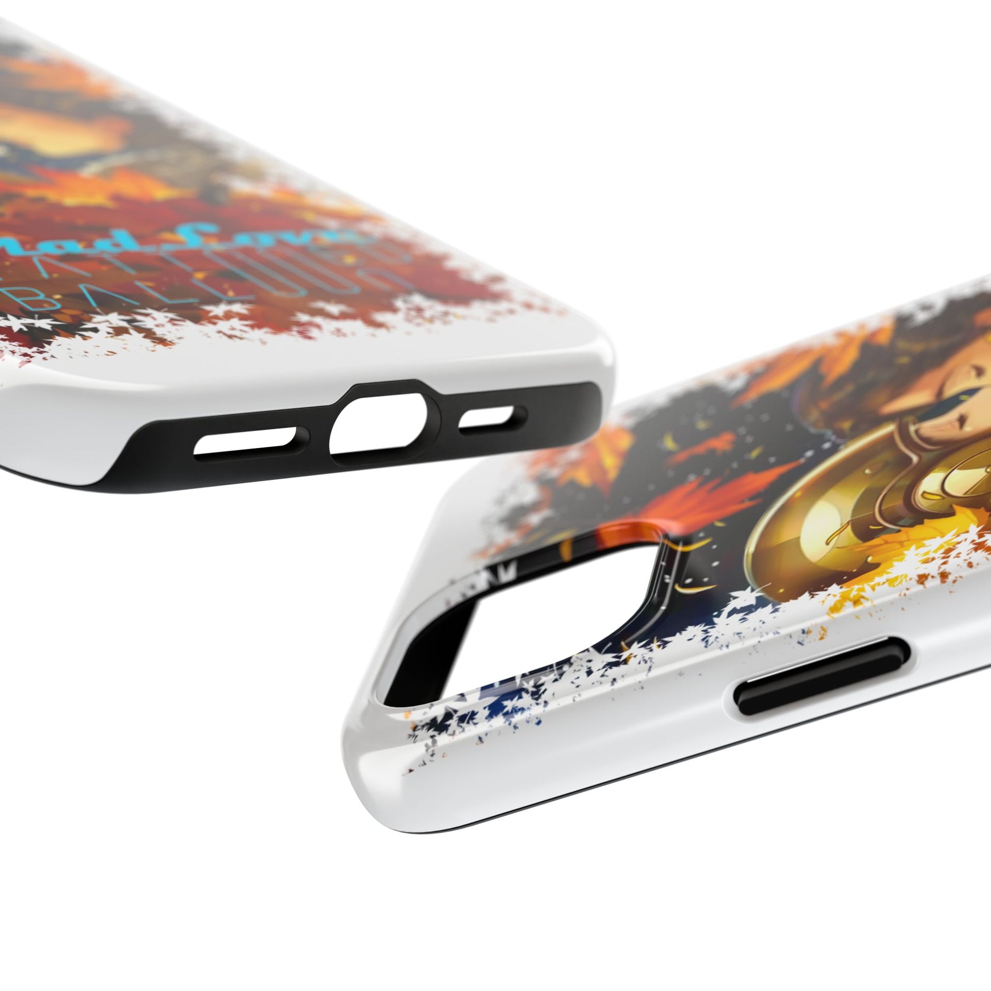 "Mad Love" Phone Case, Fall Themed,  Protector, Seasonal Tech Accessories, white.