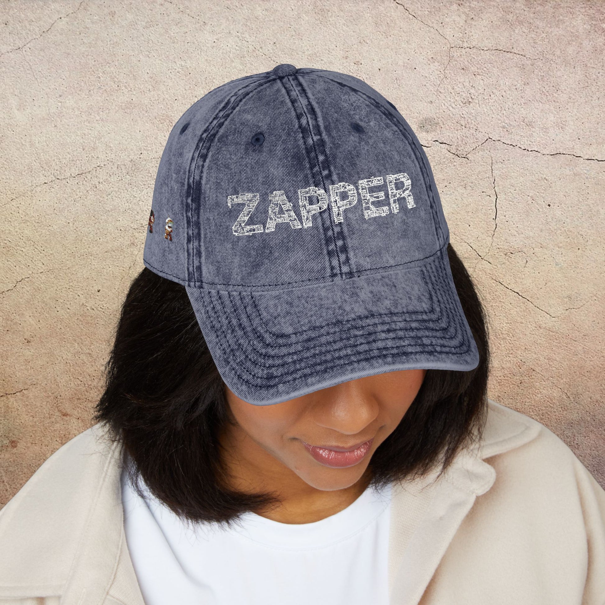 "Zapper" Vintage Embroidered Cap, Retro Hat for Casual Style, Dad Hat, Gift for Music Lovers, Vintage Fashion Accessory