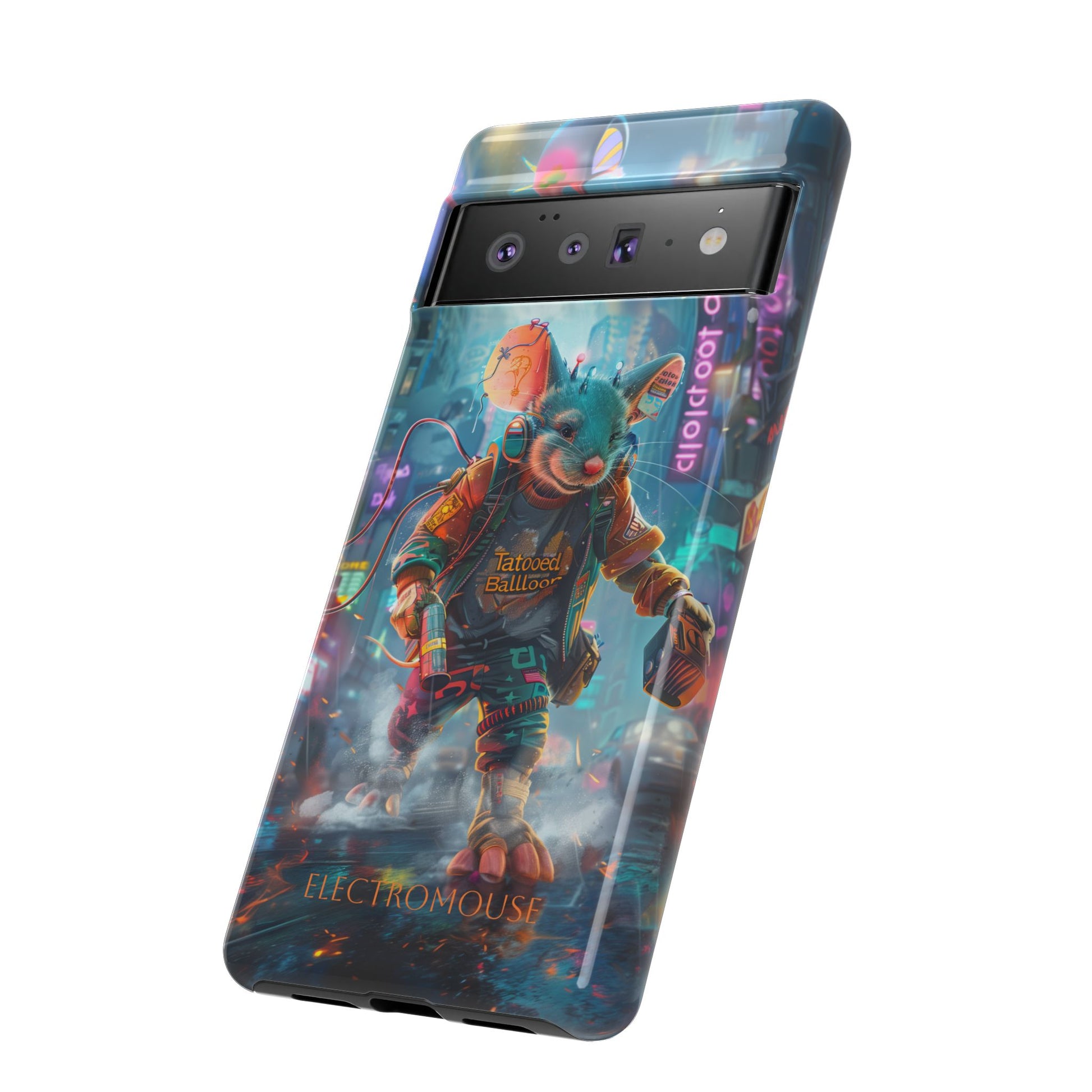 Electromouse Cyber City Design from Tattooed Balloon's 'Dirty Circuits' Album, Phone Cases