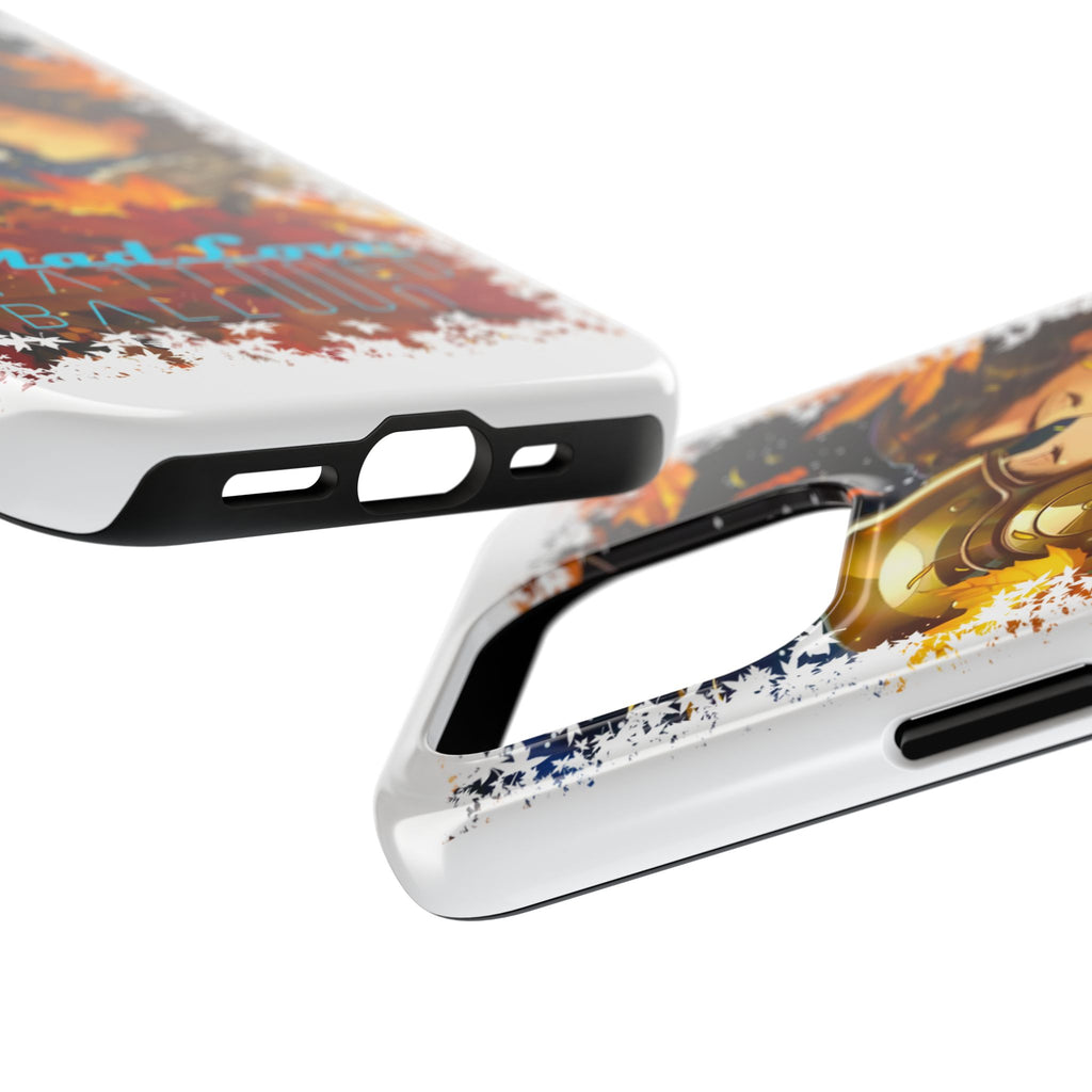 "Mad Love" Phone Case, Fall Themed,  Protector, Seasonal Tech Accessories, white.