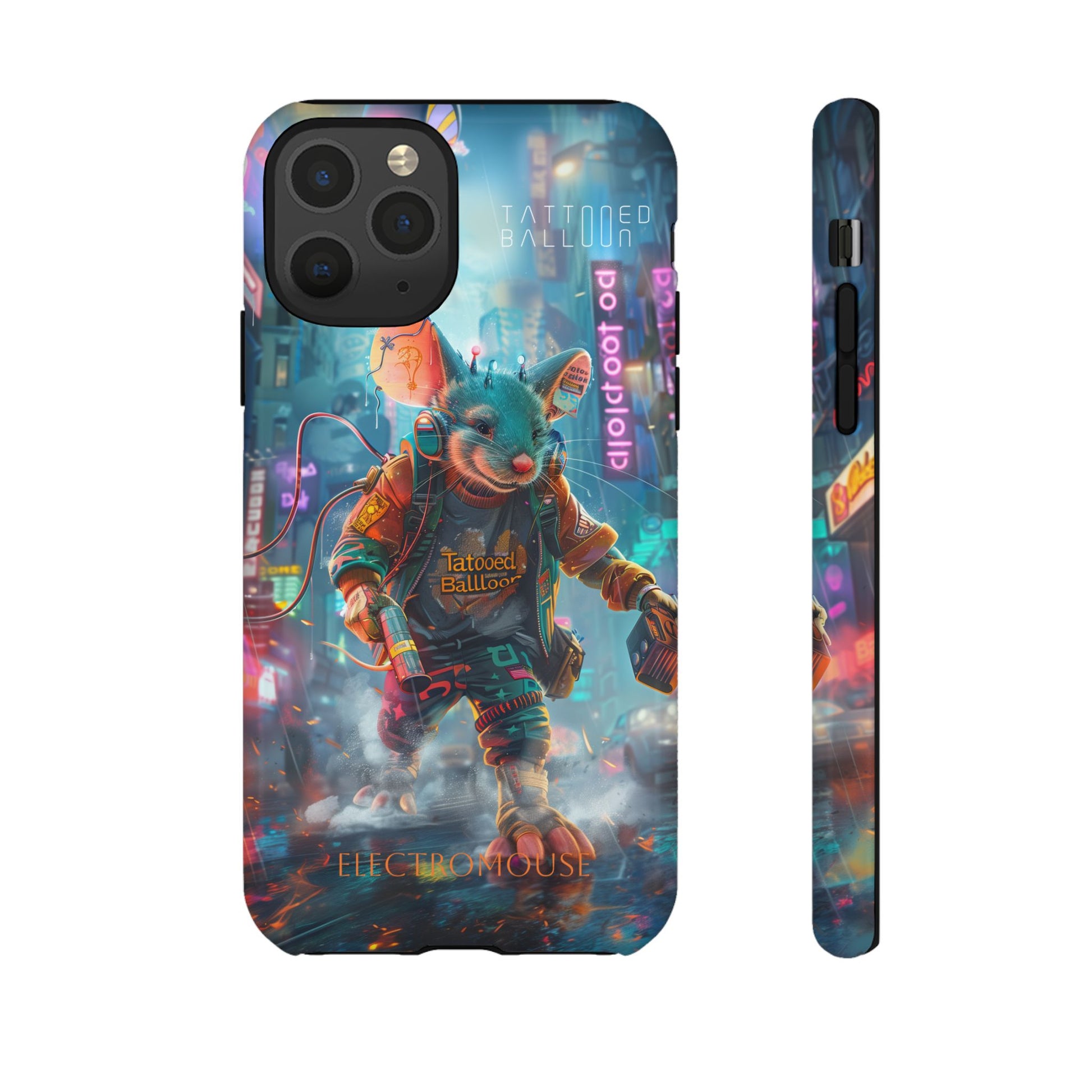 Electromouse Cyber City Design from Tattooed Balloon's 'Dirty Circuits' Album, Phone Cases