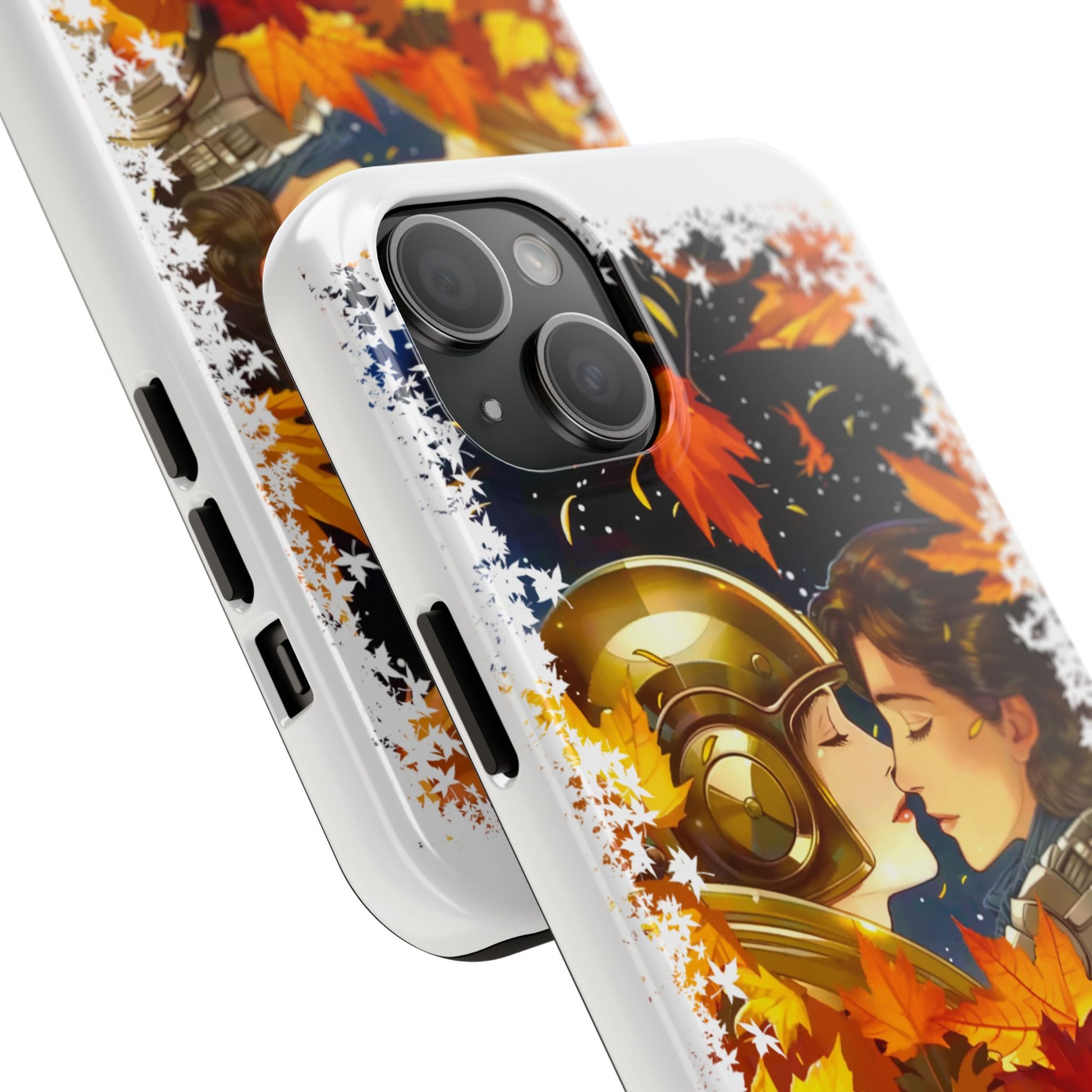 "Mad Love" Phone Case, Fall Themed,  Protector, Seasonal Tech Accessories, white.
