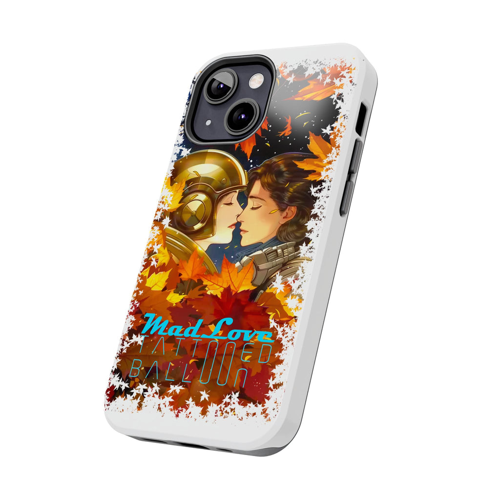 "Mad Love" Phone Case, Fall Themed,  Protector, Seasonal Tech Accessories, white.