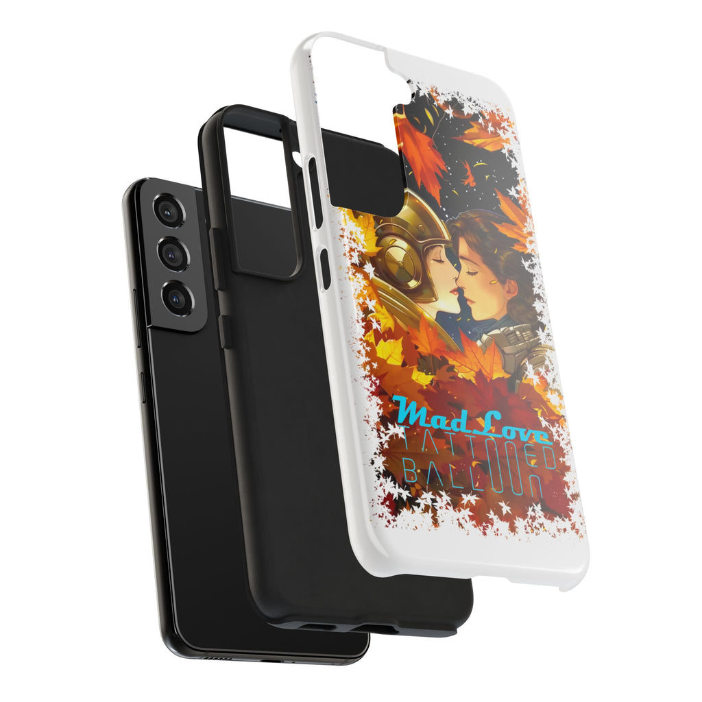 "Mad Love" Phone Case, Fall Themed,  Protector, Seasonal Tech Accessories, white.