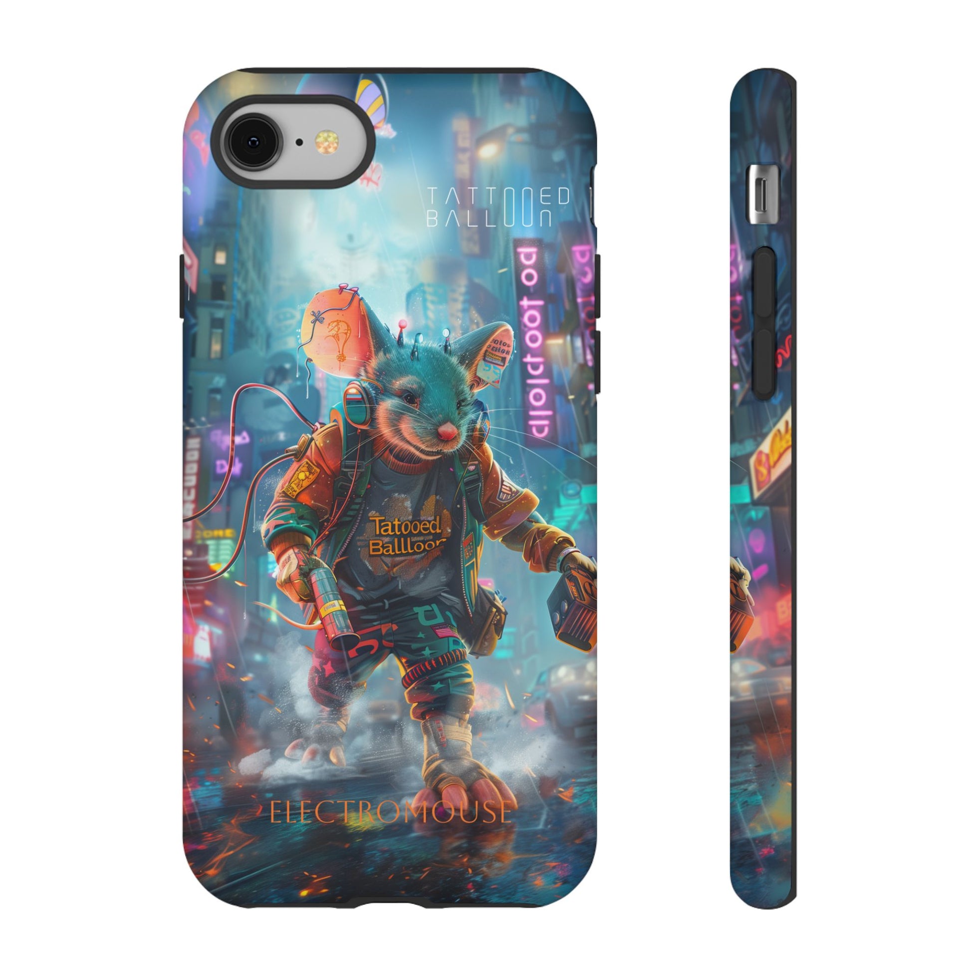Electromouse Cyber City Design from Tattooed Balloon's 'Dirty Circuits' Album, Phone Cases
