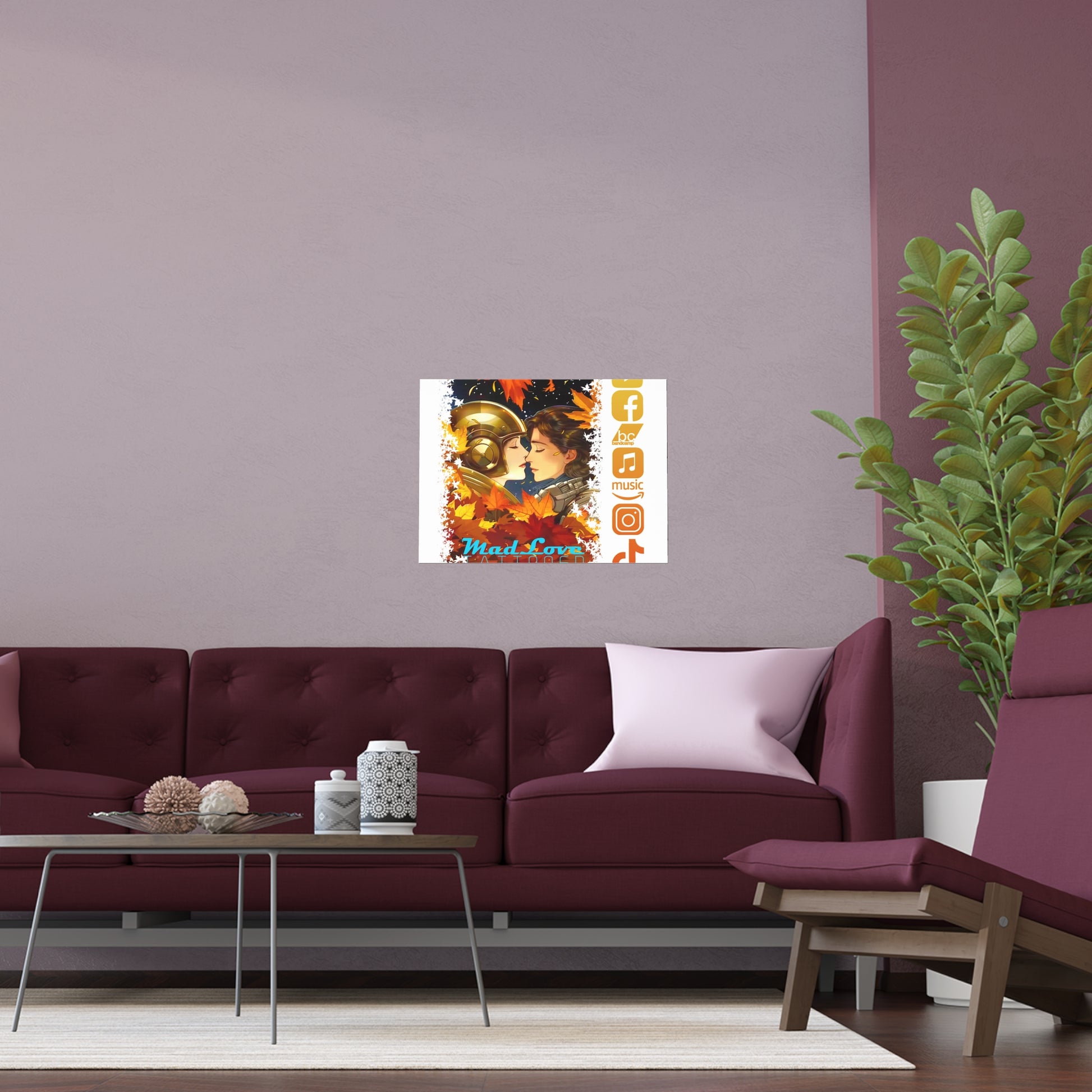 Silk Poster of Mad Love by Tattooed Balloon  (White Background)