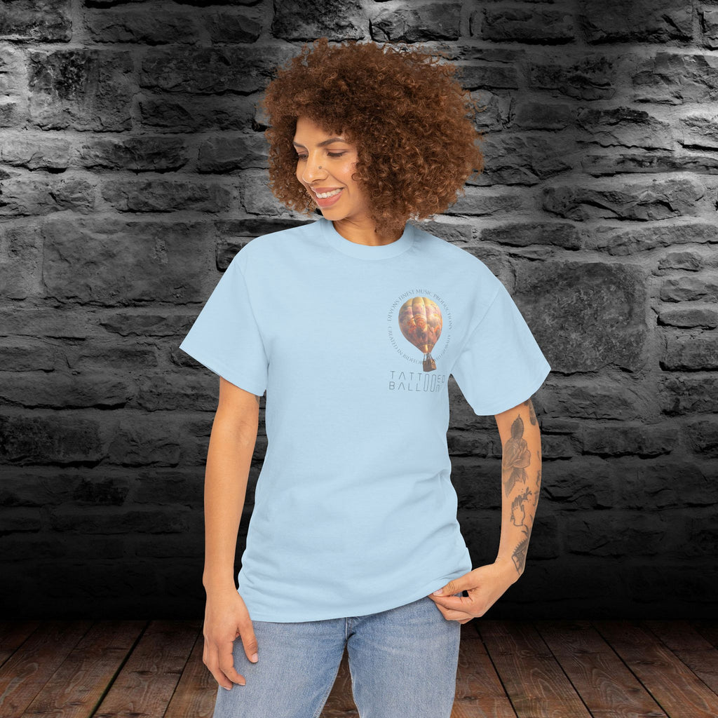 Tattooed Balloon Tee, Casual Wear, Outdoor Adventure T-Shirt, Festival Apparel, Summer Vibes Clothing, Unique Gift Idea