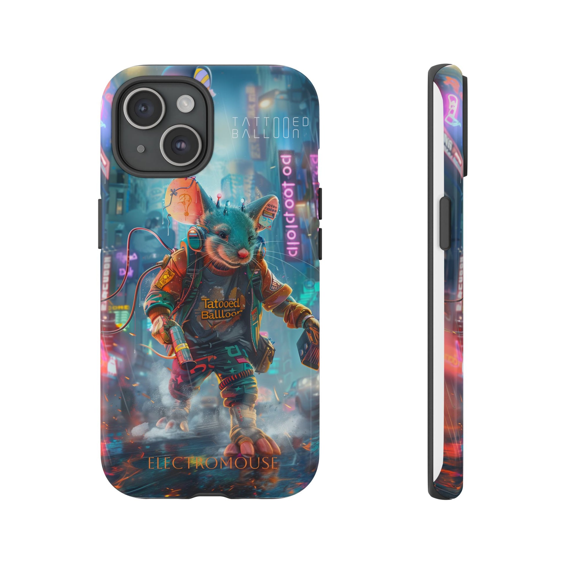 Electromouse Cyber City Design from Tattooed Balloon's 'Dirty Circuits' Album, Phone Cases