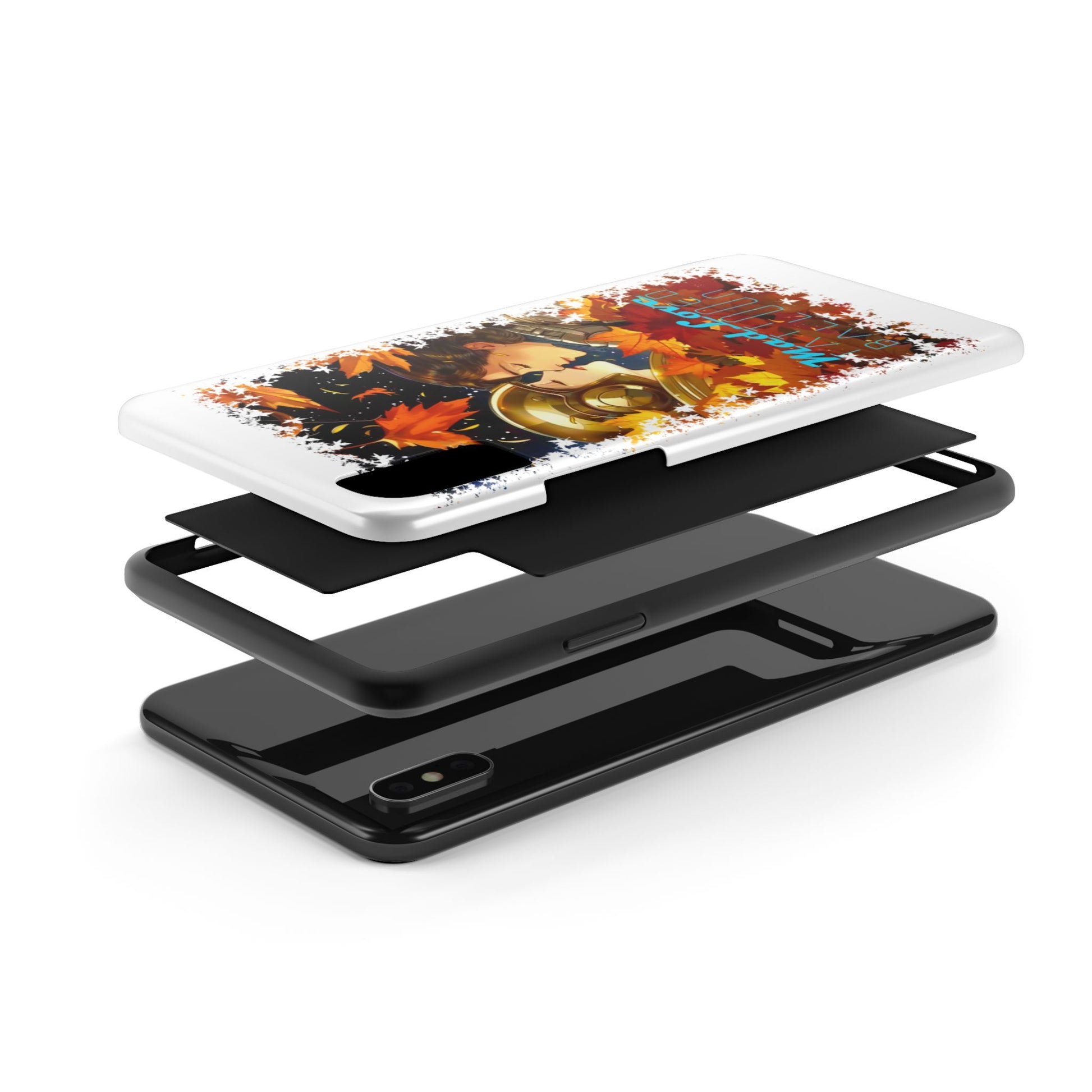 "Mad Love" Phone Case, Fall Themed,  Protector, Seasonal Tech Accessories, white.