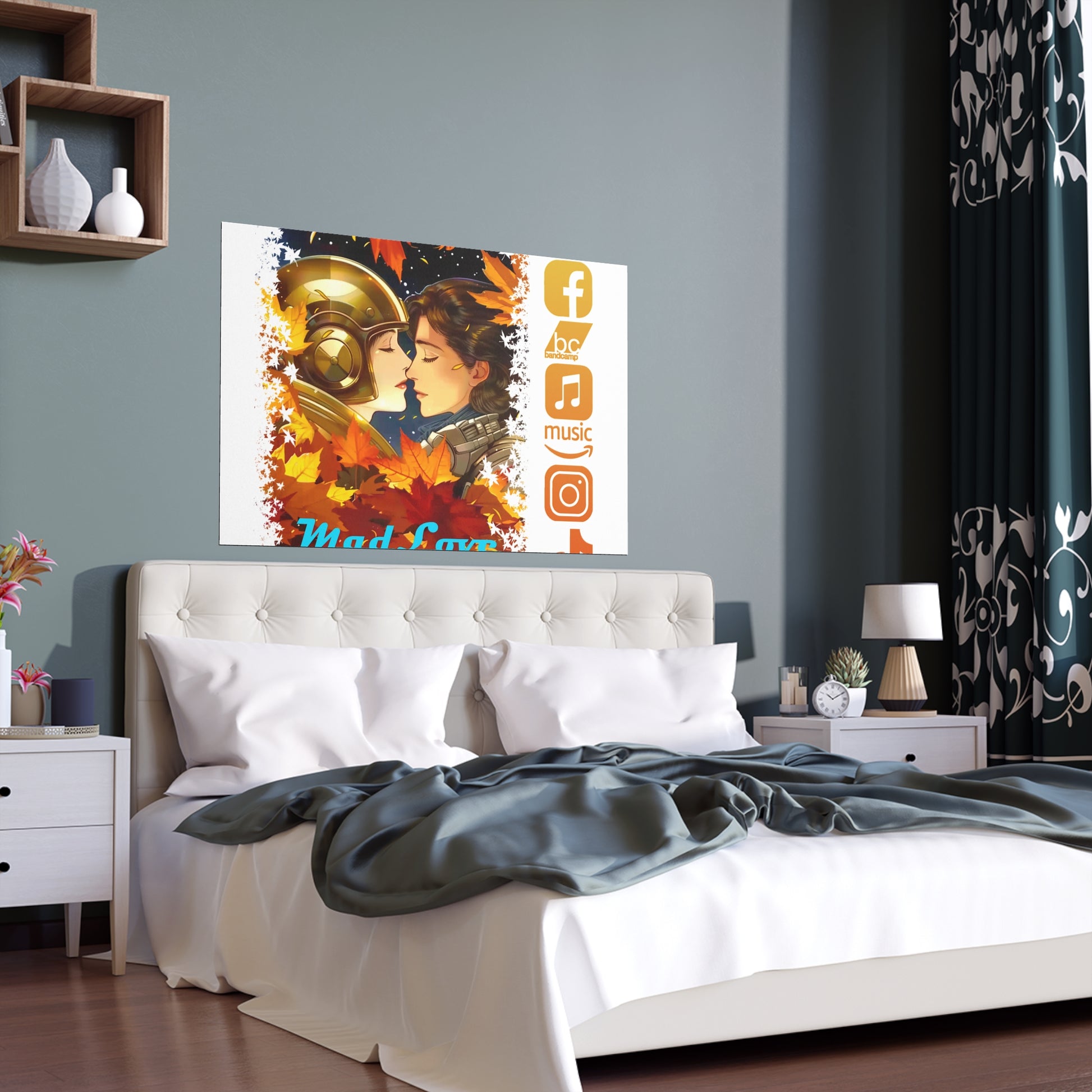 Silk Poster of Mad Love by Tattooed Balloon  (White Background)