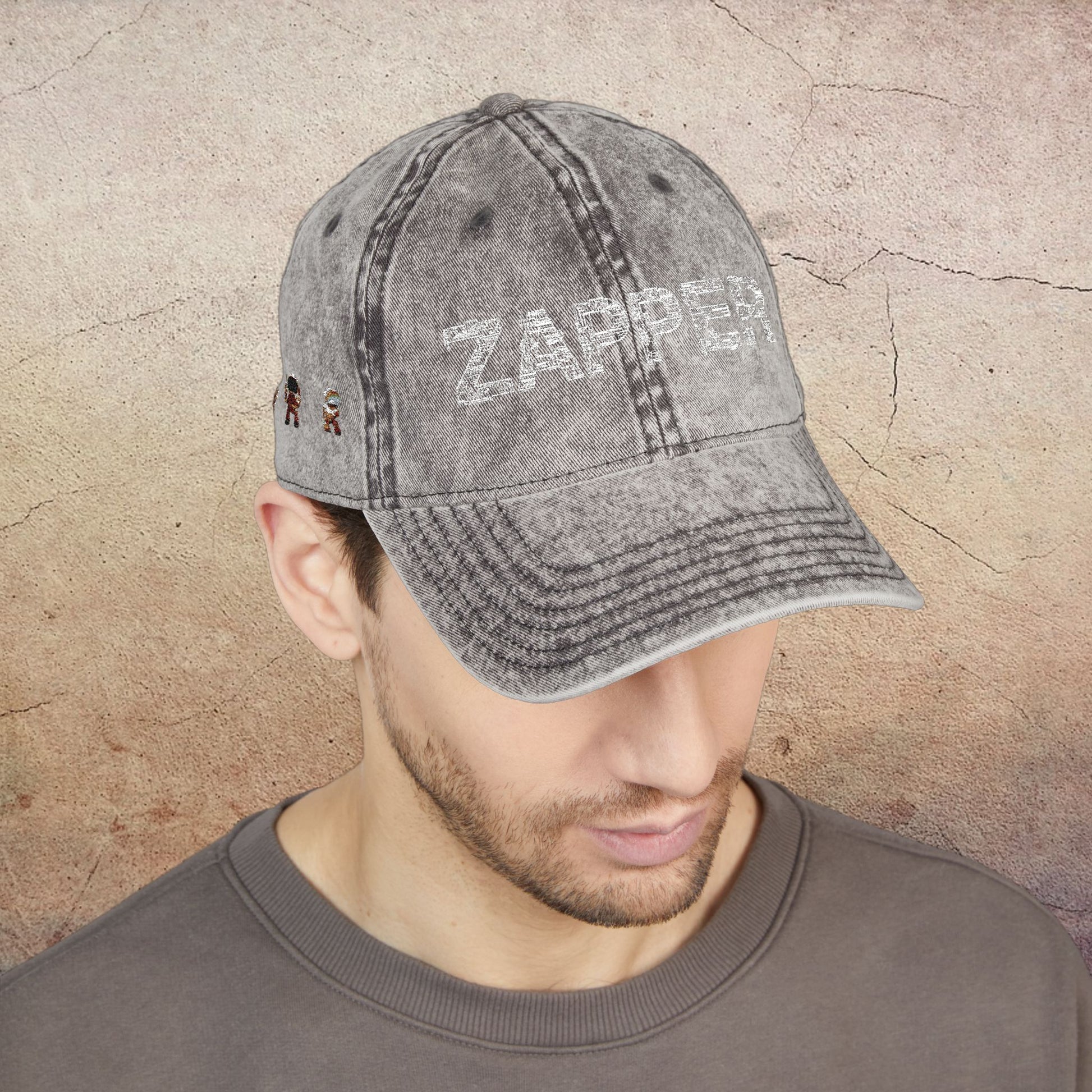 "Zapper" Vintage Embroidered Cap, Retro Hat for Casual Style, Dad Hat, Gift for Music Lovers, Vintage Fashion Accessory