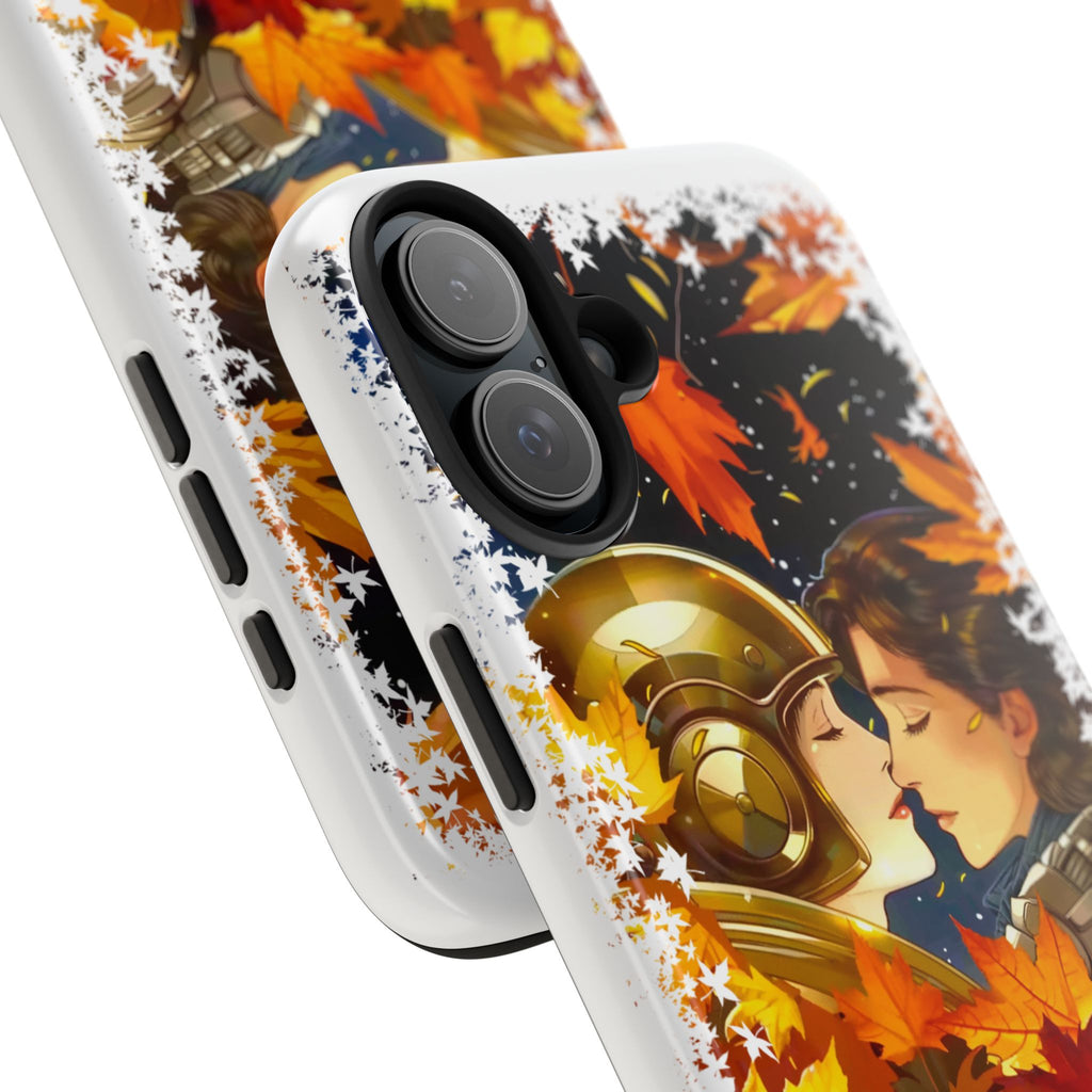 "Mad Love" Phone Case, Fall Themed,  Protector, Seasonal Tech Accessories, white.