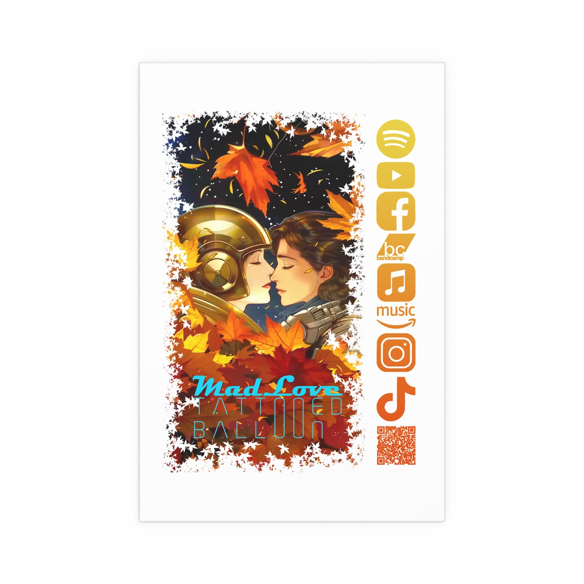 Silk Poster of Mad Love by Tattooed Balloon  (White Background)