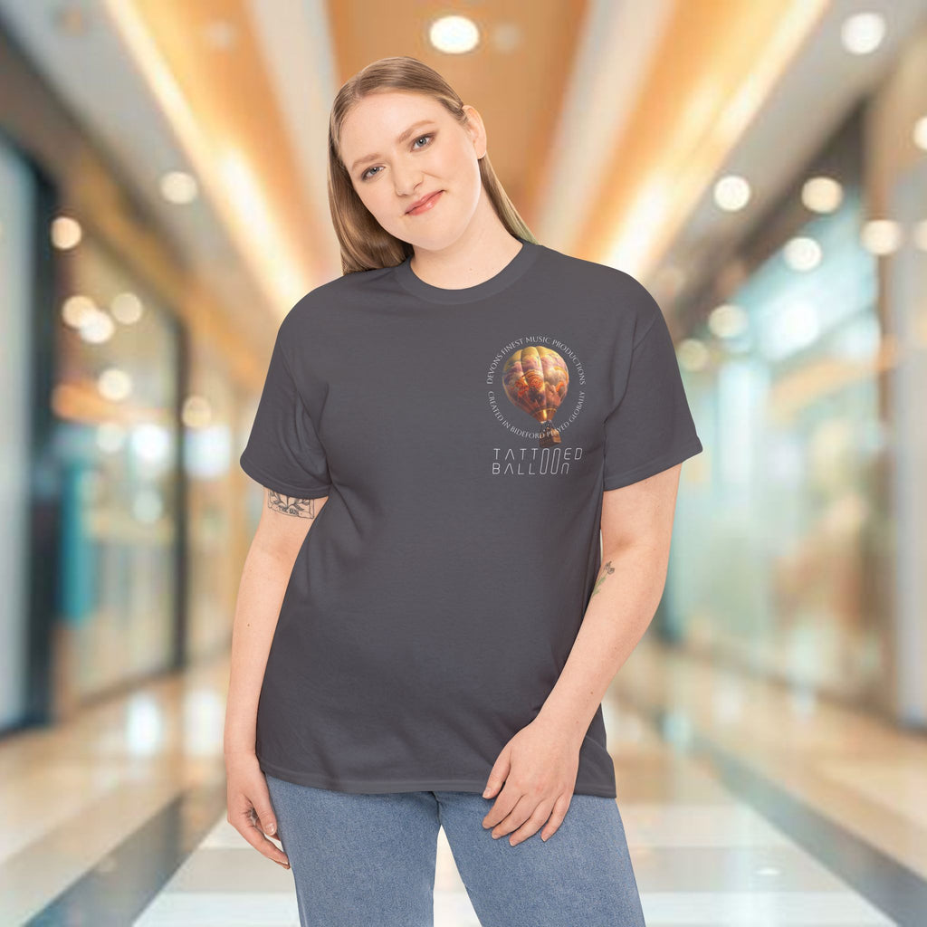 Tattooed Balloon Tee, Casual Wear, Dark Version T-Shirt, Festival Apparel