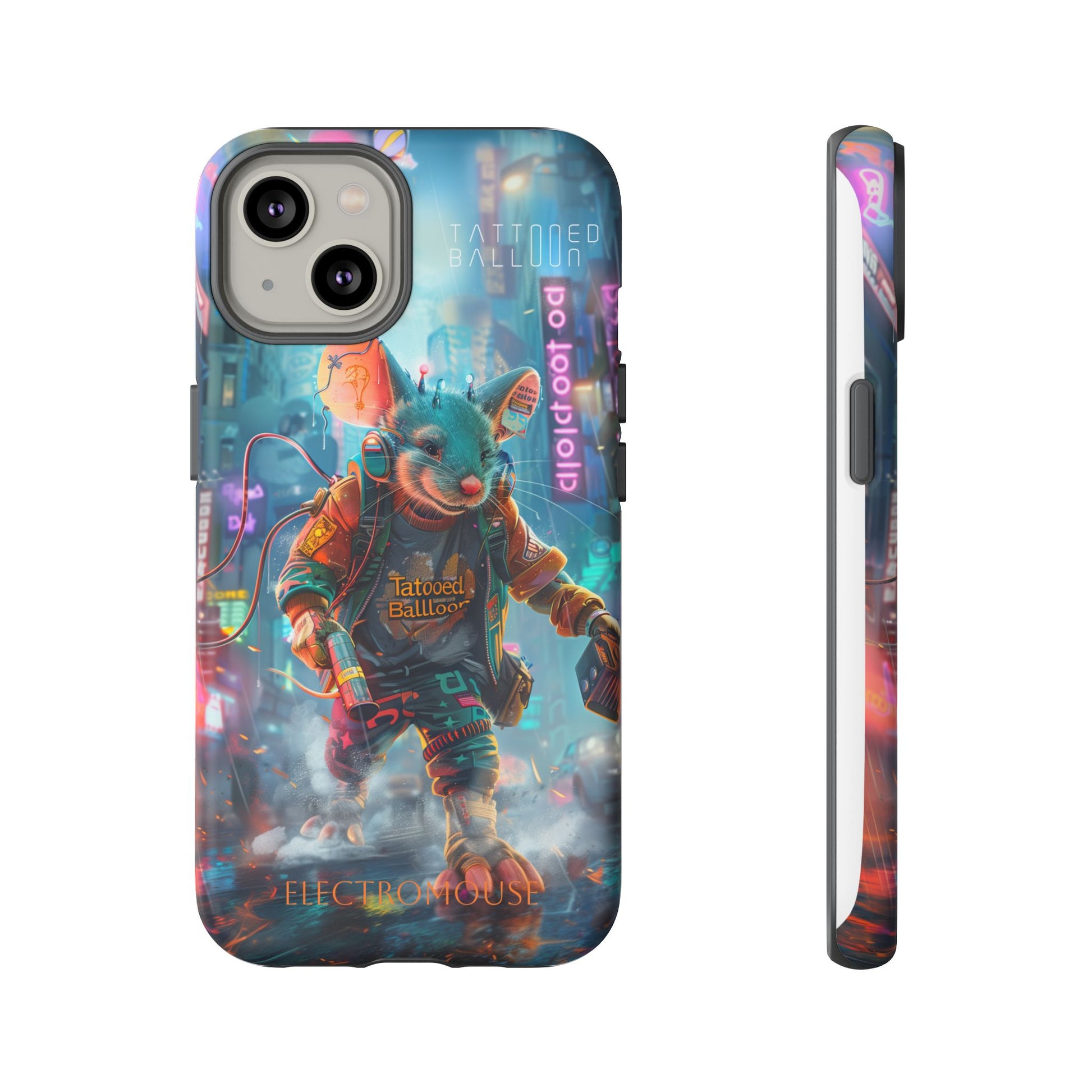 Electromouse Cyber City Design from Tattooed Balloon's 'Dirty Circuits' Album, Phone Cases