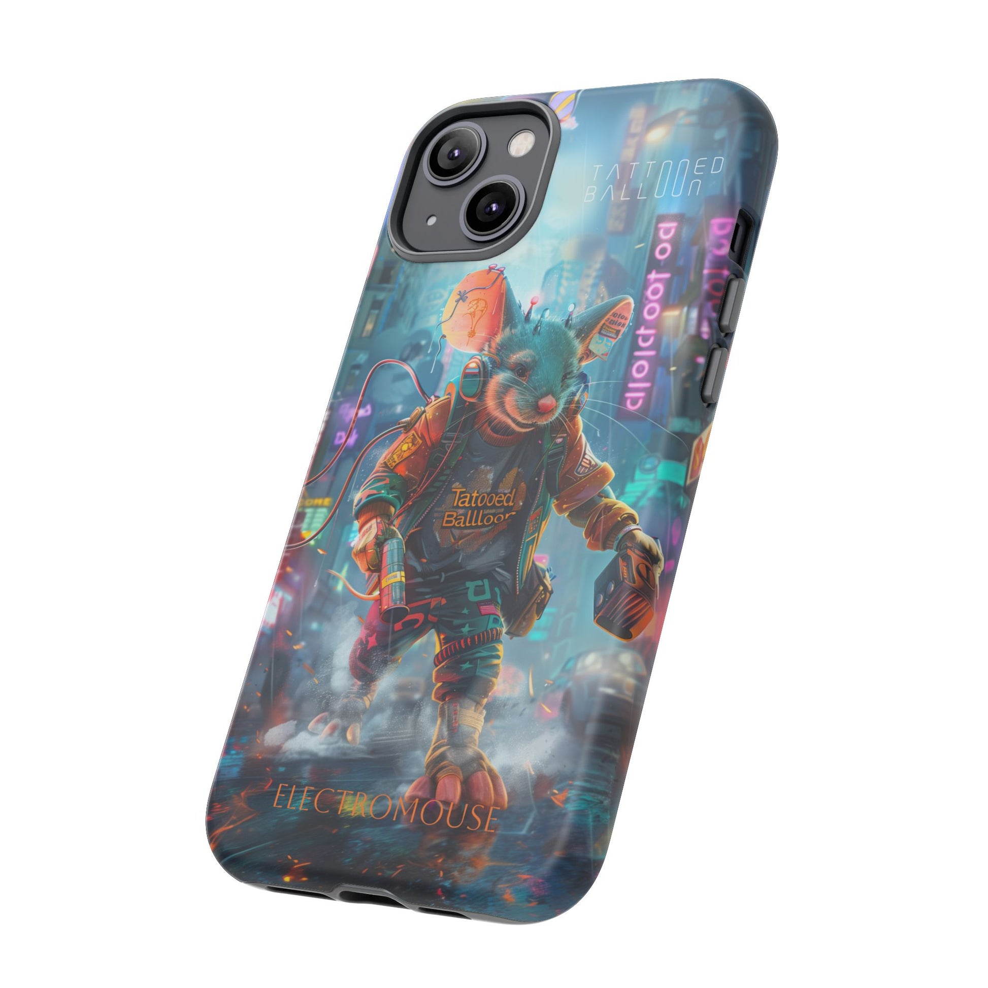 Electromouse Cyber City Design from Tattooed Balloon's 'Dirty Circuits' Album, Phone Cases