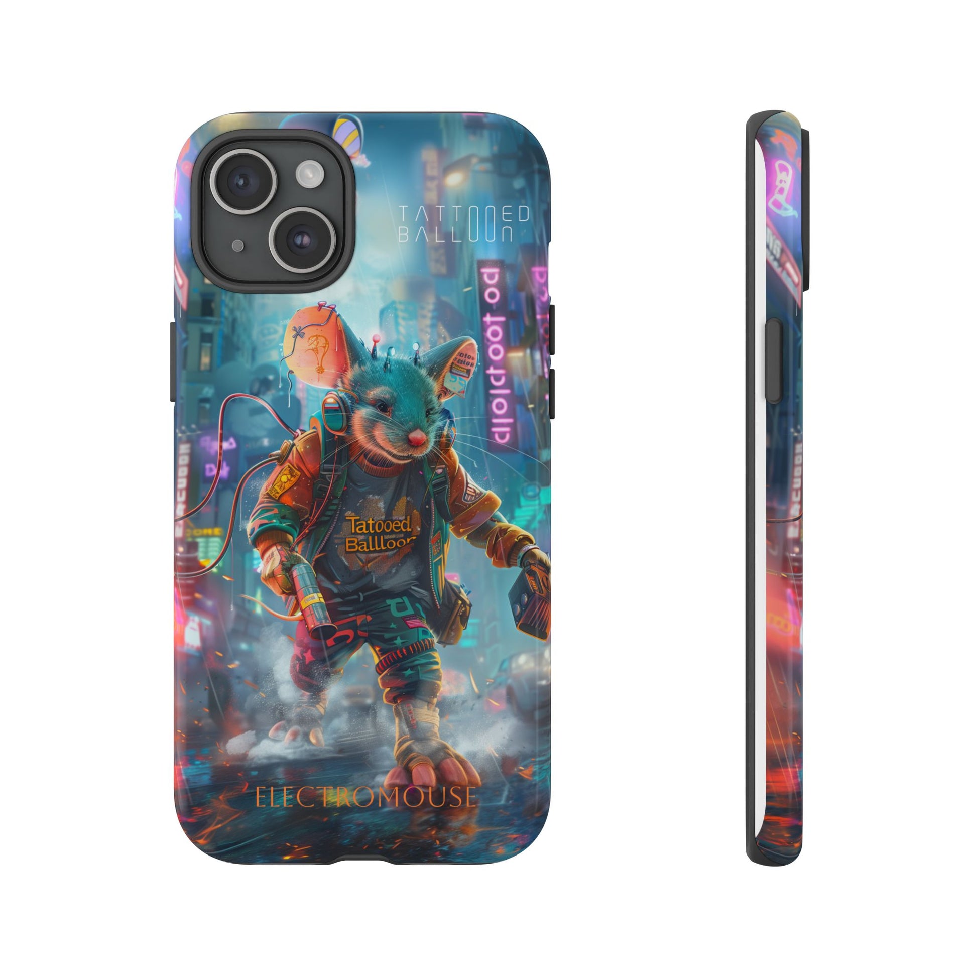 Electromouse Cyber City Design from Tattooed Balloon's 'Dirty Circuits' Album, Phone Cases