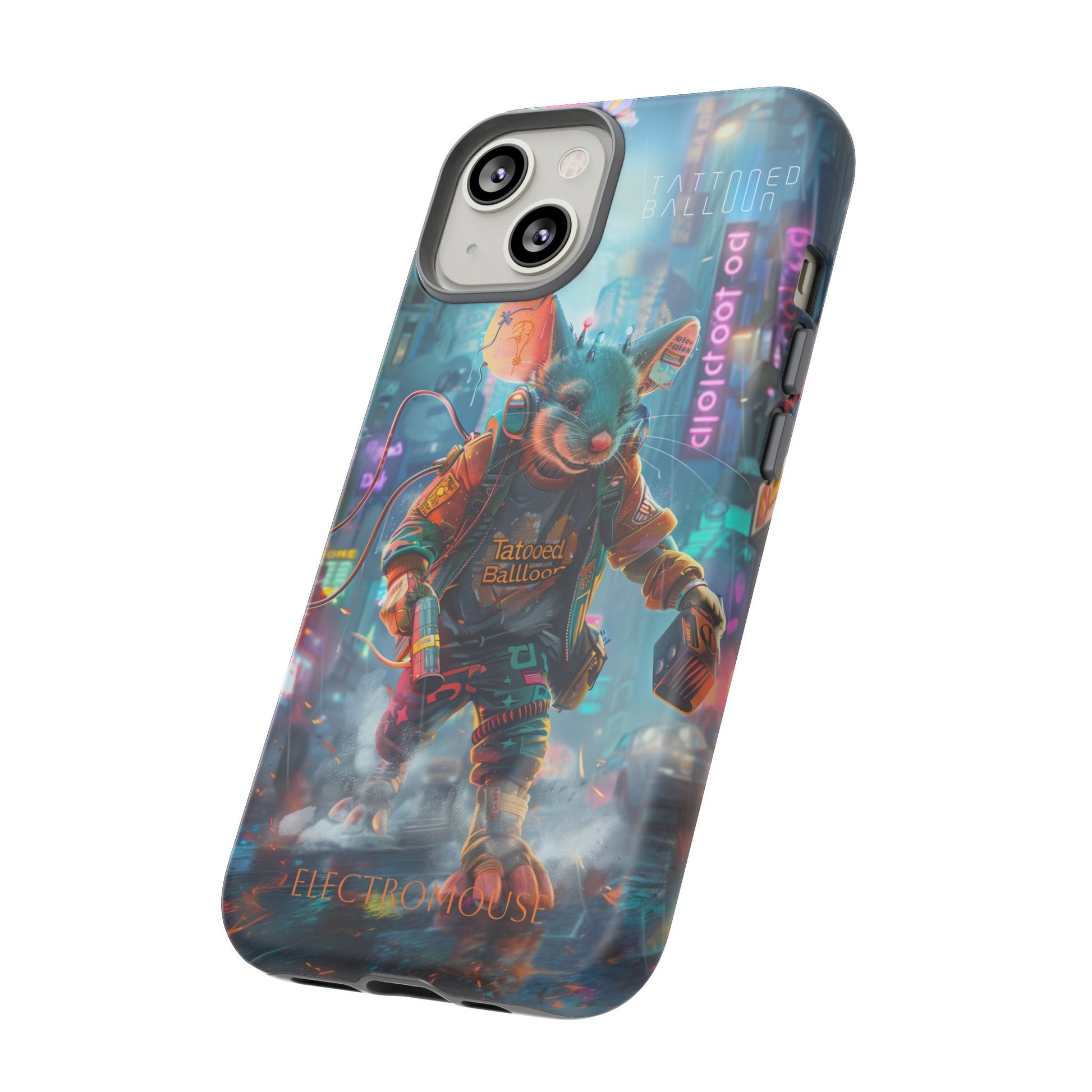 Electromouse Cyber City Design from Tattooed Balloon's 'Dirty Circuits' Album, Phone Cases