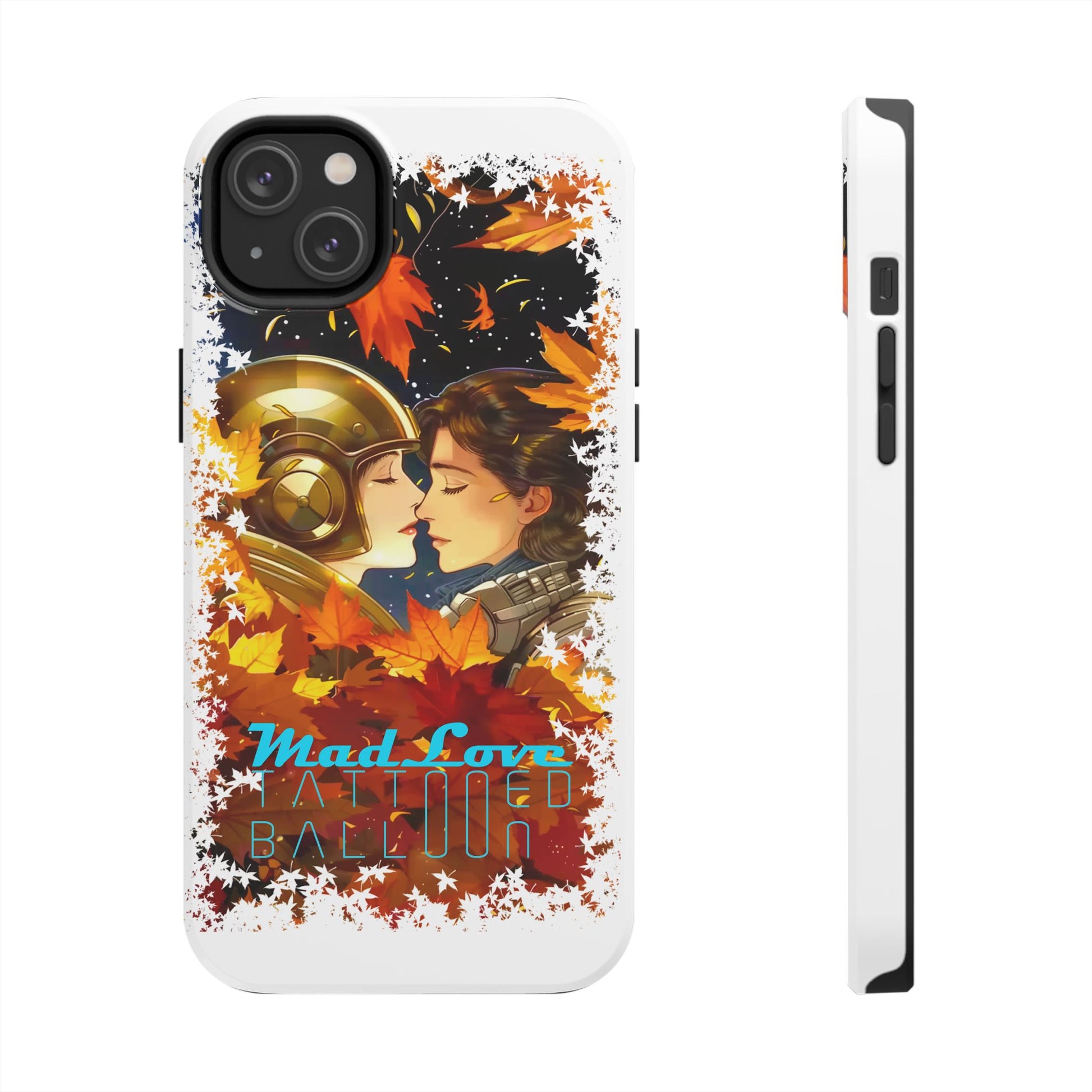 "Mad Love" Phone Case, Fall Themed,  Protector, Seasonal Tech Accessories, white.