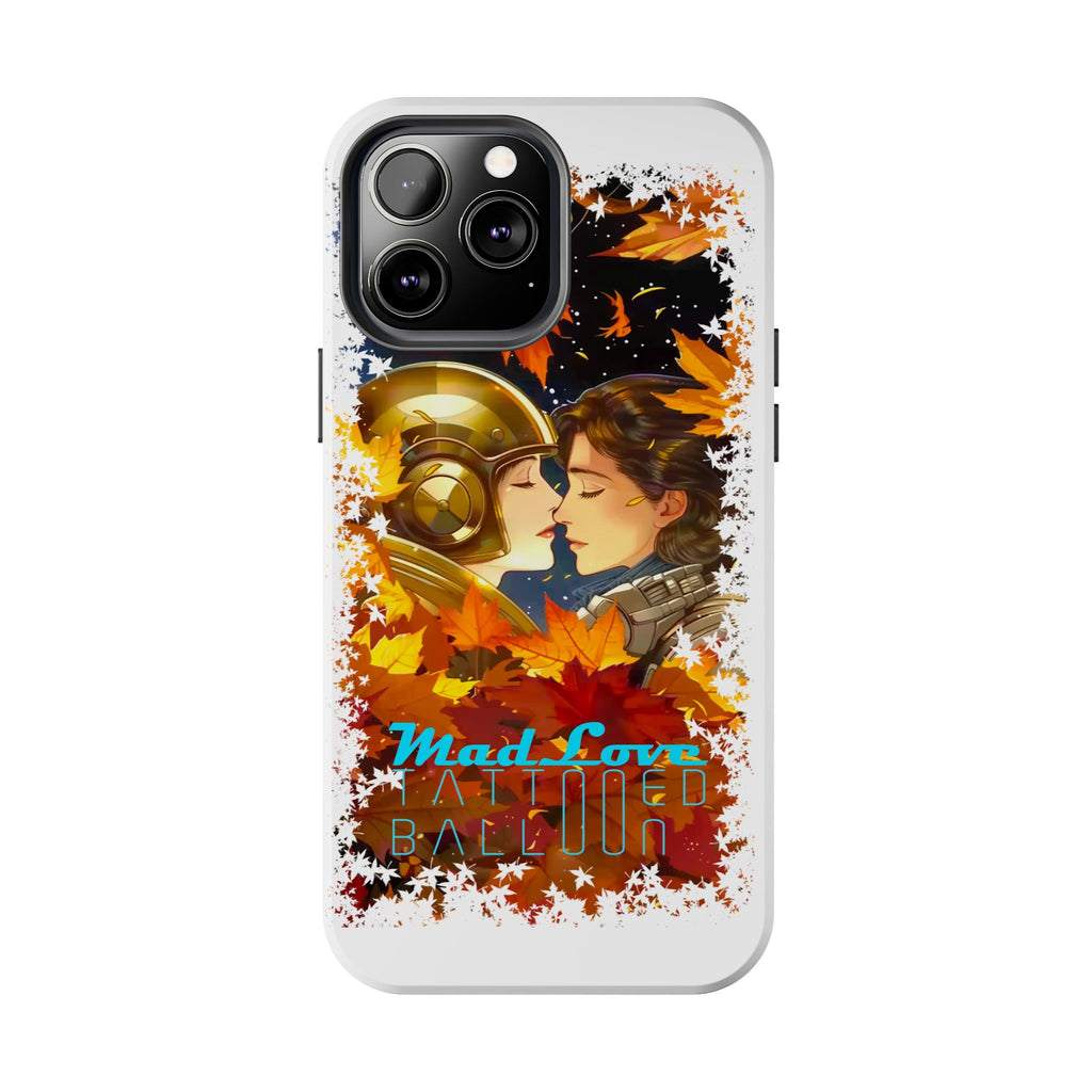"Mad Love" Phone Case, Fall Themed,  Protector, Seasonal Tech Accessories, white.