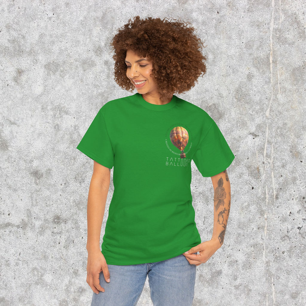 Tattooed Balloon Tee, Casual Wear, Outdoor Adventure T-Shirt, Festival Apparel, Summer Vibes Clothing, Unique Gift Idea
