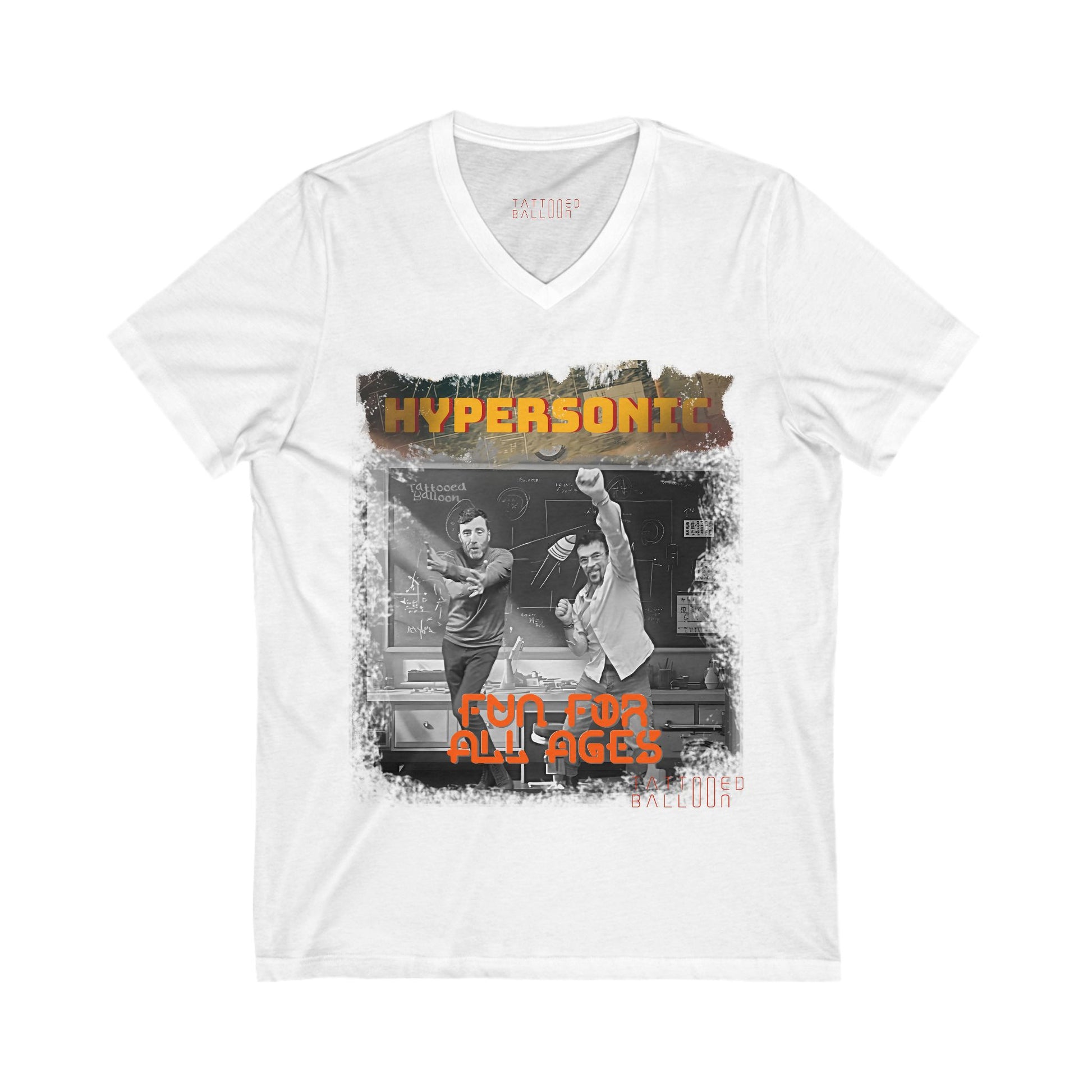 "Hypersonic" Top Unisex Jersey Short Sleeve V-Neck Tee