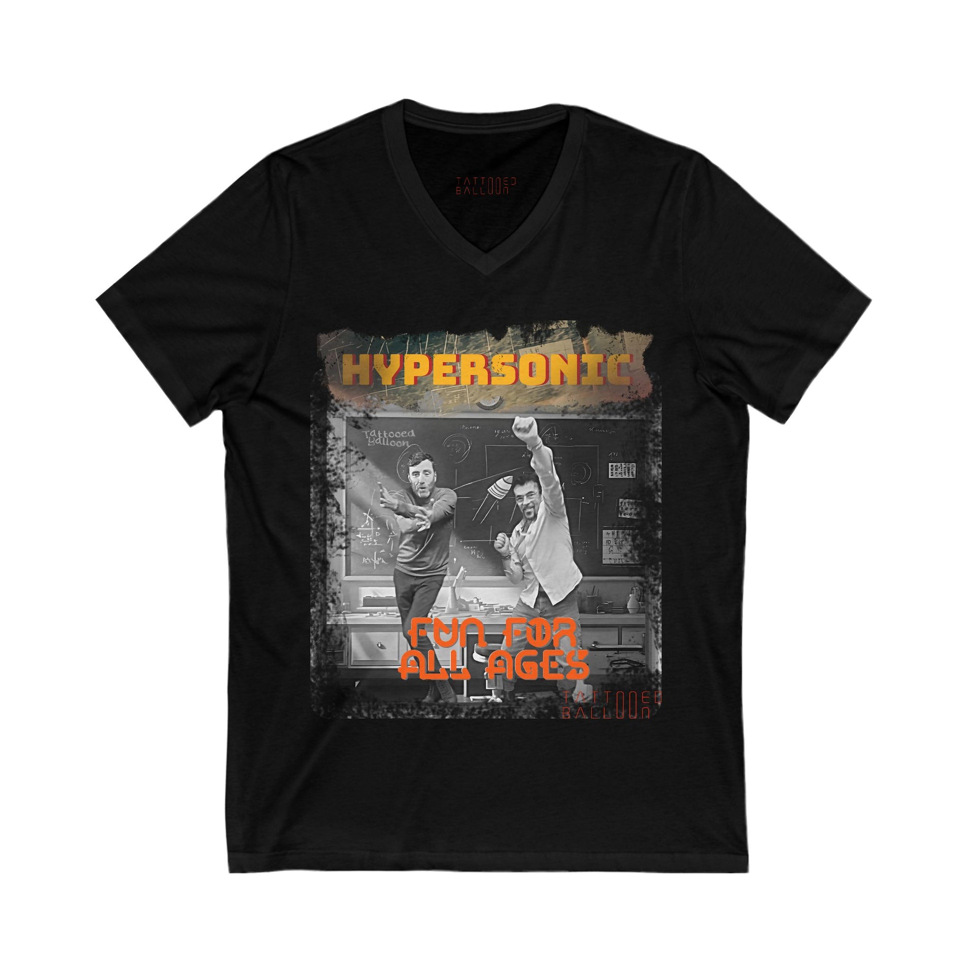 "Hypersonic" Top Unisex Jersey Short Sleeve V-Neck Tee