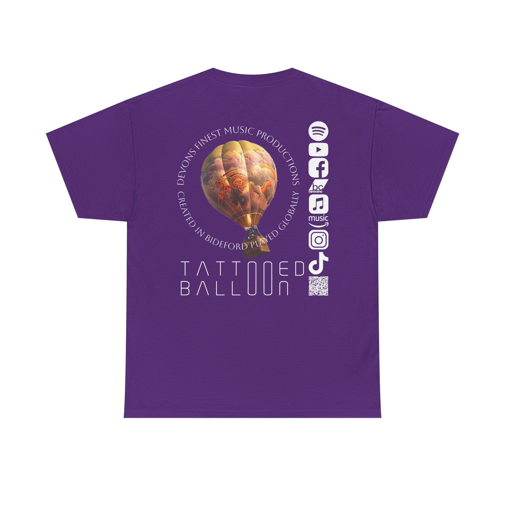 Tattooed Balloon Tee, Casual Wear, Dark Version T-Shirt, Festival Apparel