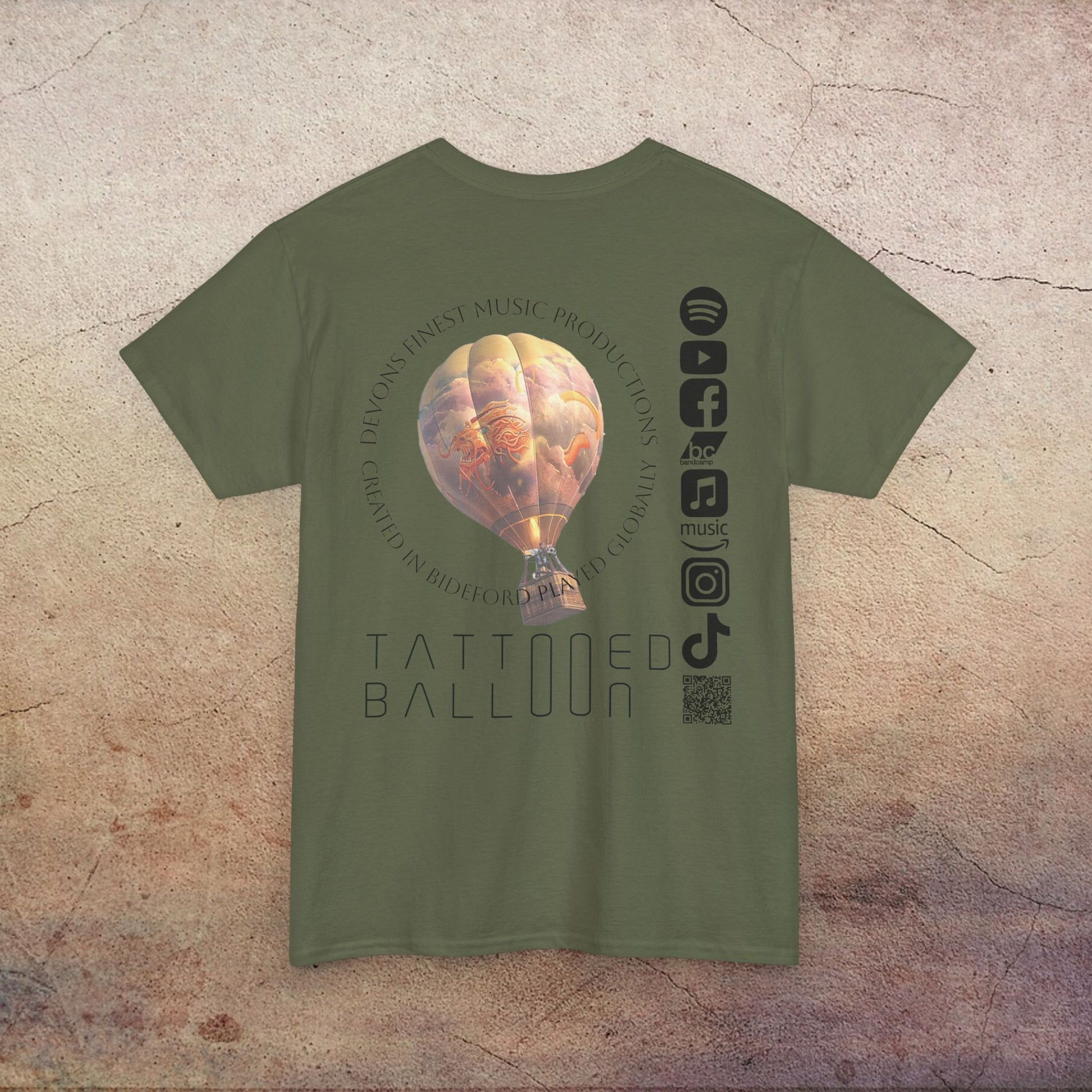Tattooed Balloon Tee, Casual Wear, Outdoor Adventure T-Shirt, Festival Apparel, Summer Vibes Clothing, Unique Gift Idea