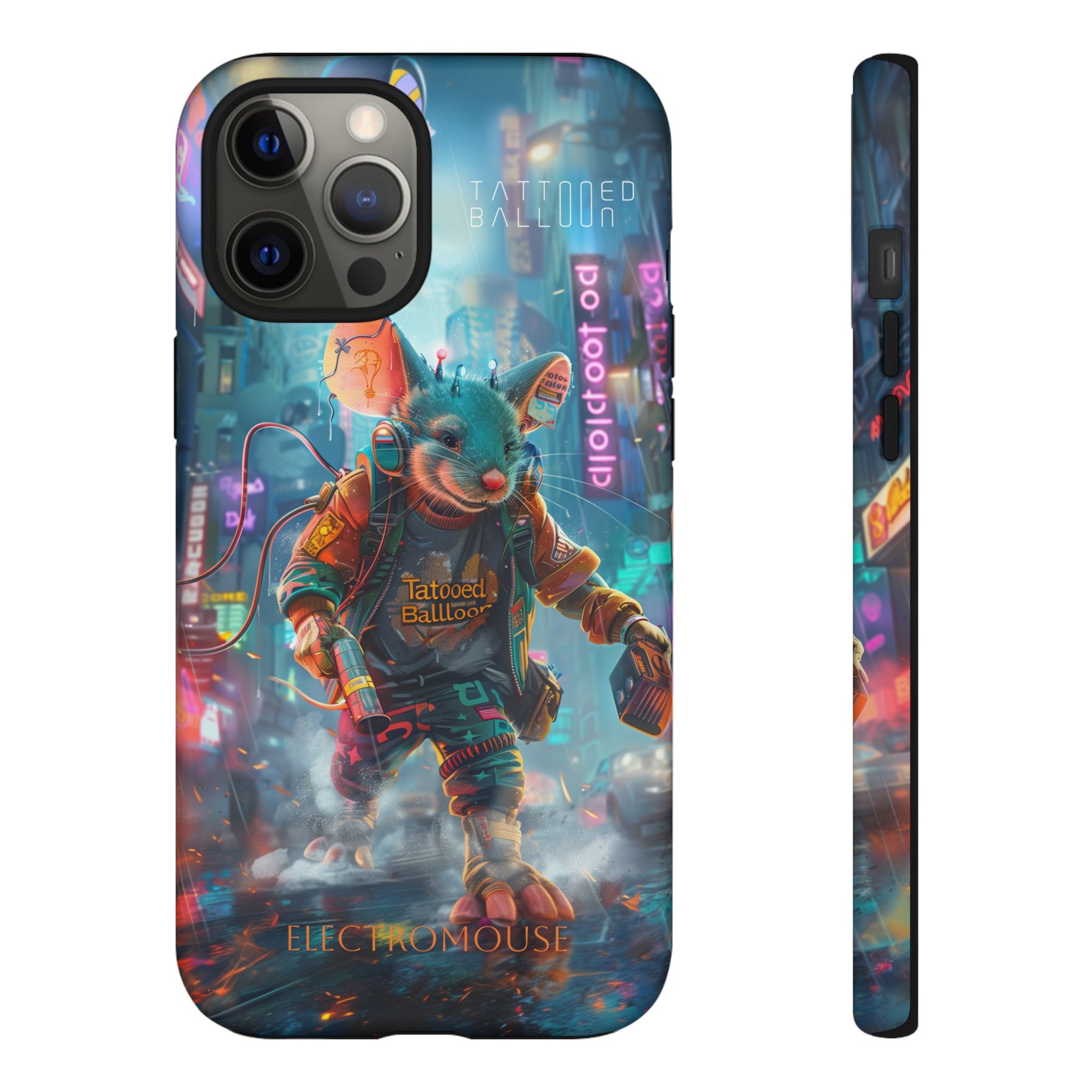 Electromouse Cyber City Design from Tattooed Balloon's 'Dirty Circuits' Album, Phone Cases