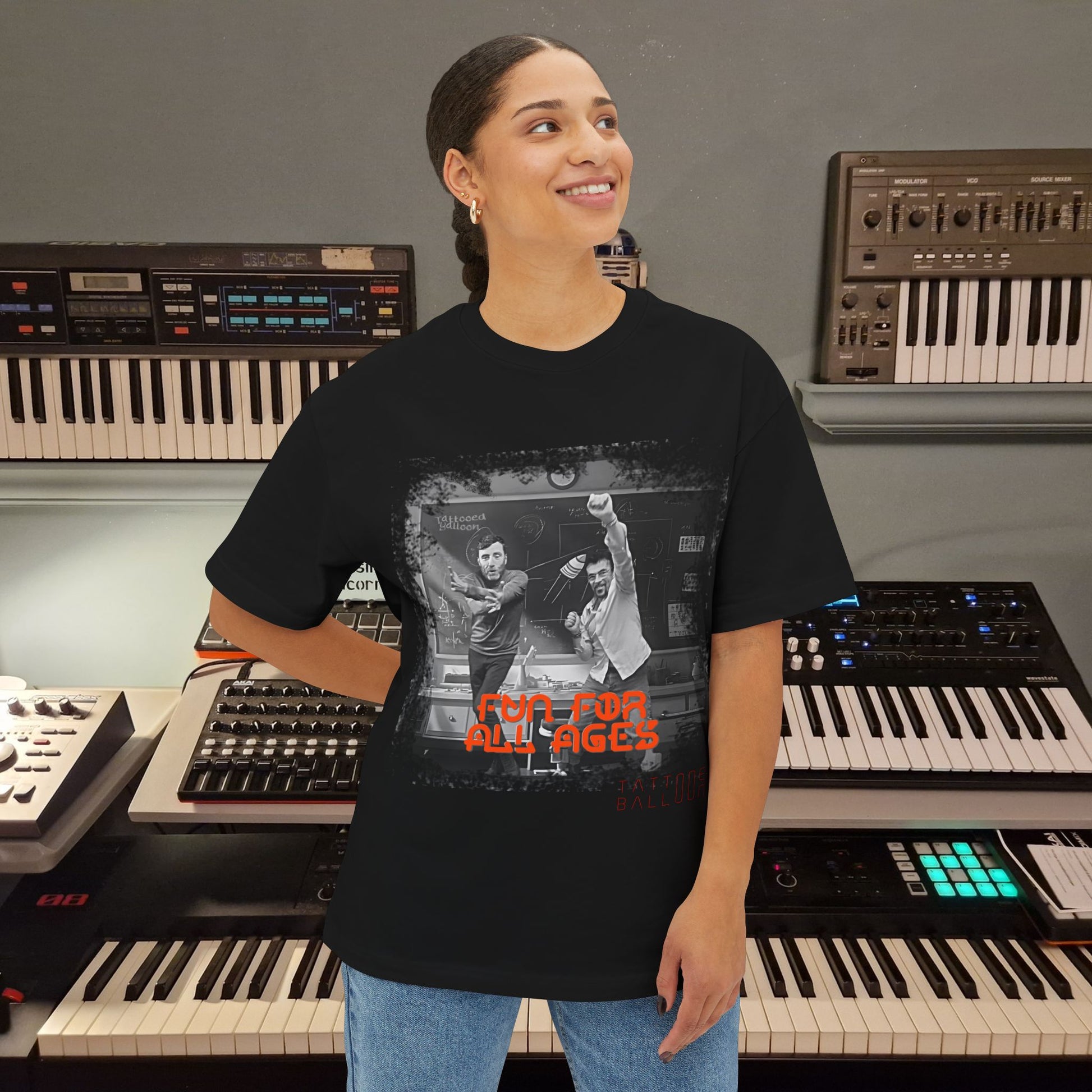 "Hypersonic" from Tattooed Balloons album "Fun For All Ages"  Unisex Oversized Boxy Tee