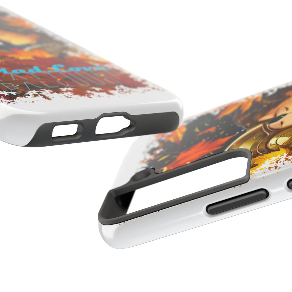 "Mad Love" Phone Case, Fall Themed,  Protector, Seasonal Tech Accessories, white.