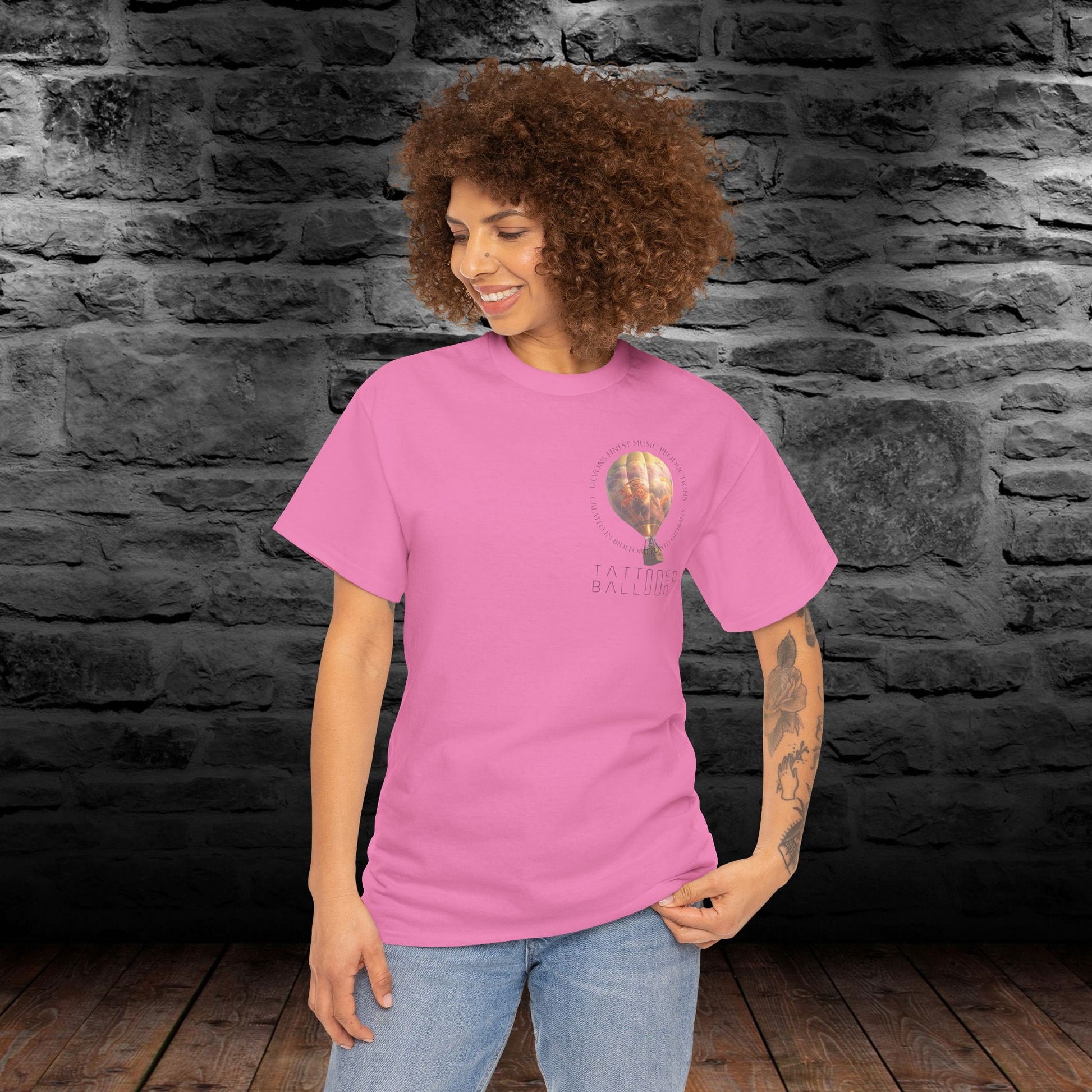 Tattooed Balloon Tee, Casual Wear, Outdoor Adventure T-Shirt, Festival Apparel, Summer Vibes Clothing, Unique Gift Idea