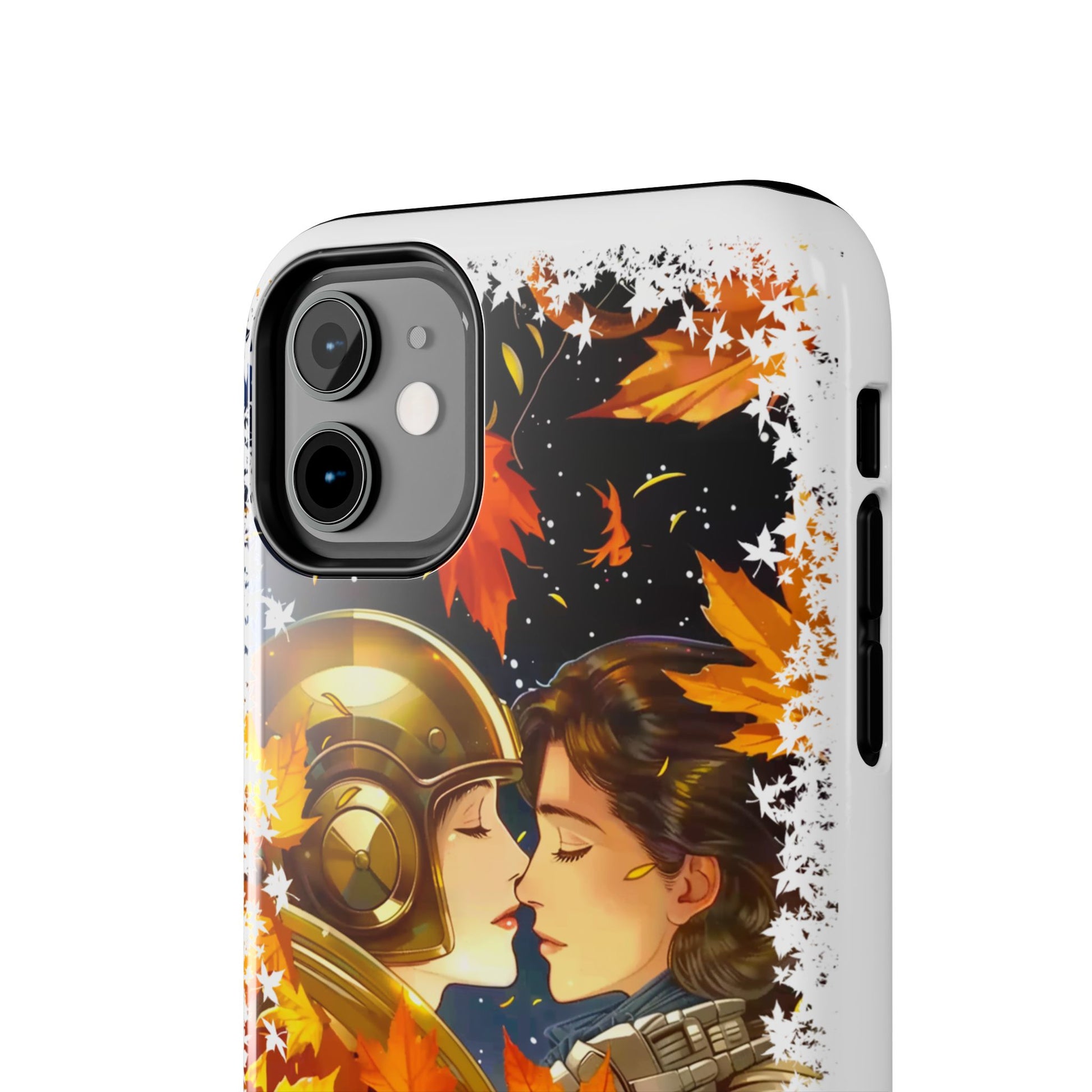 "Mad Love" Phone Case, Fall Themed,  Protector, Seasonal Tech Accessories, white.