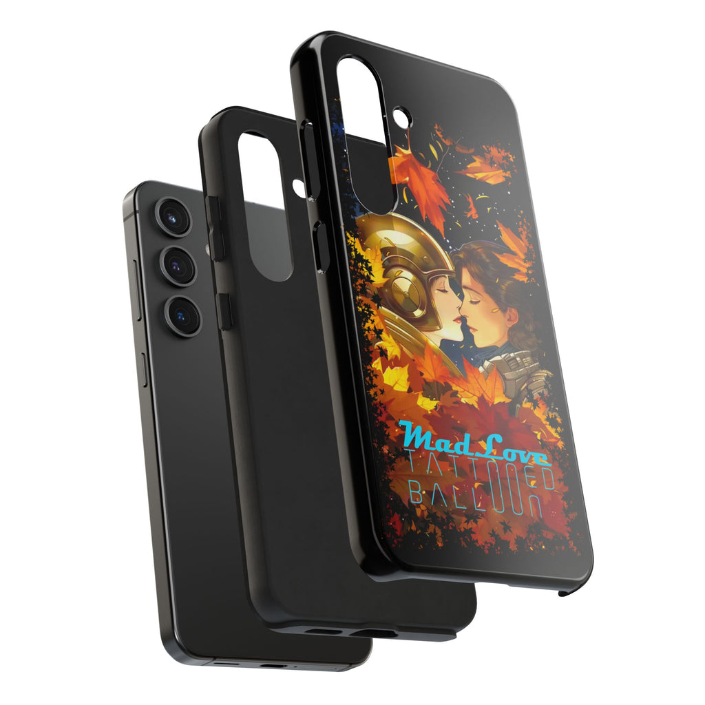 Tattooed Balloon, Unique Phone Covers, Mad Love Design, Autumn Vibes, Romantic Quotes Tough Phone Cases for Her | Fall Accessories, Couple Gifts,