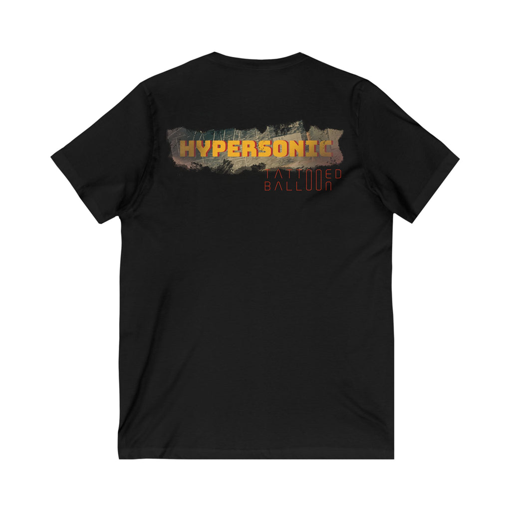 "Hypersonic" Top Unisex Jersey Short Sleeve V-Neck Tee