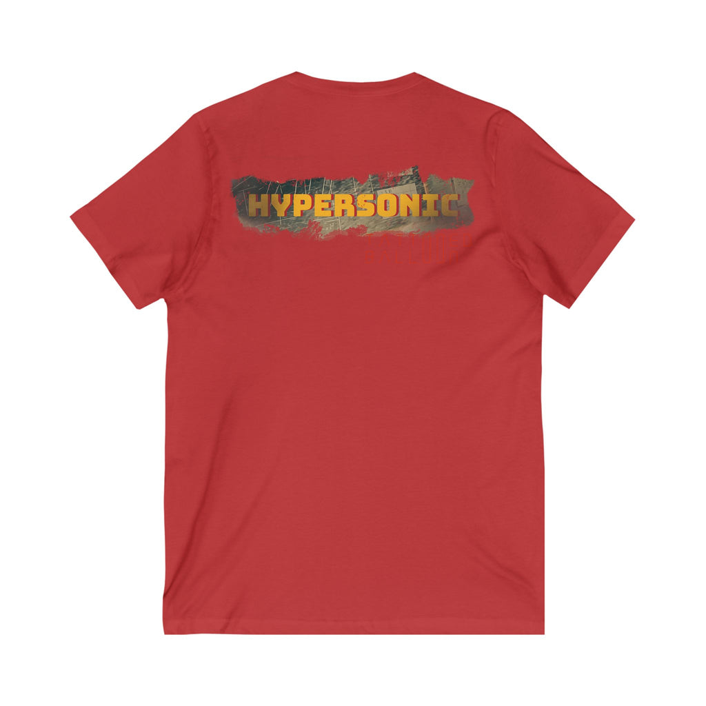 "Hypersonic" Top Unisex Jersey Short Sleeve V-Neck Tee