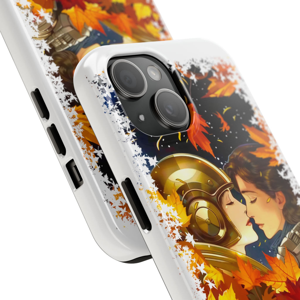 "Mad Love" Phone Case, Fall Themed,  Protector, Seasonal Tech Accessories, white.